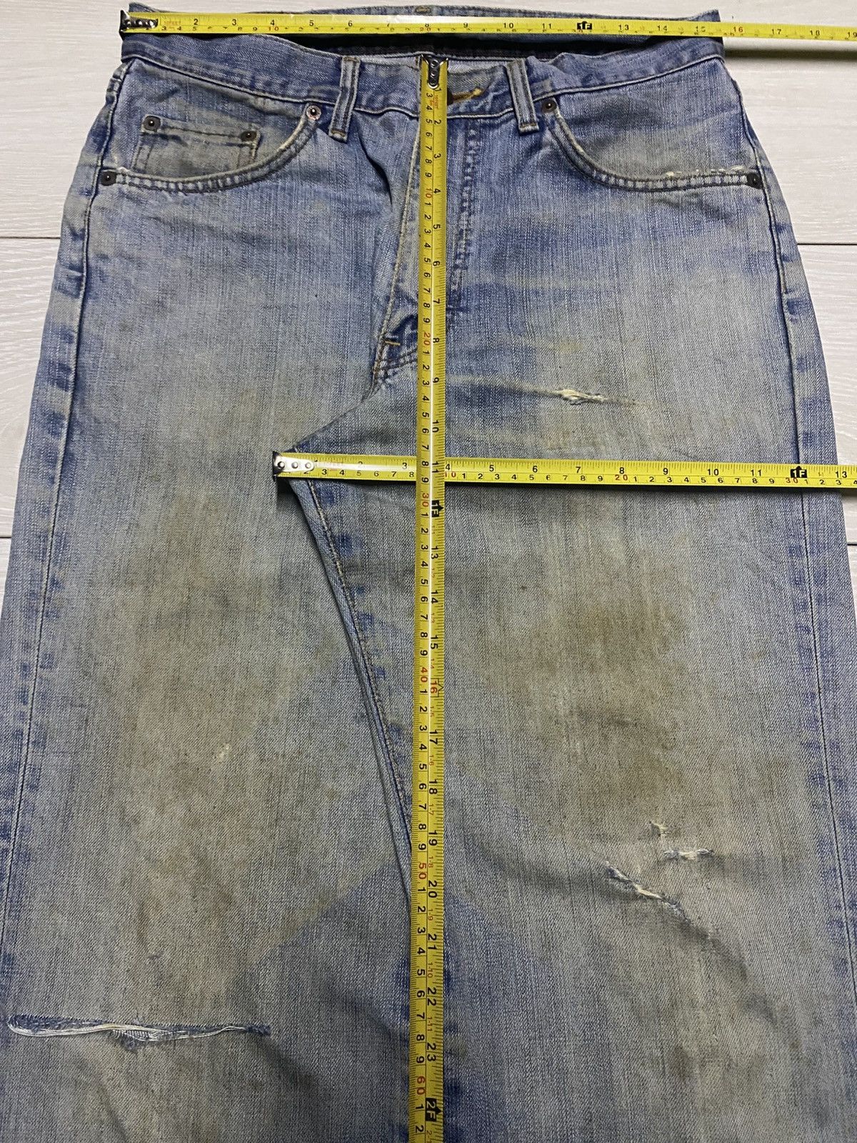 Edwin Vintage Edwin 503z Crazy Mud wash Distressed Baggy Jeans Size US 31 - 14 Thumbnail