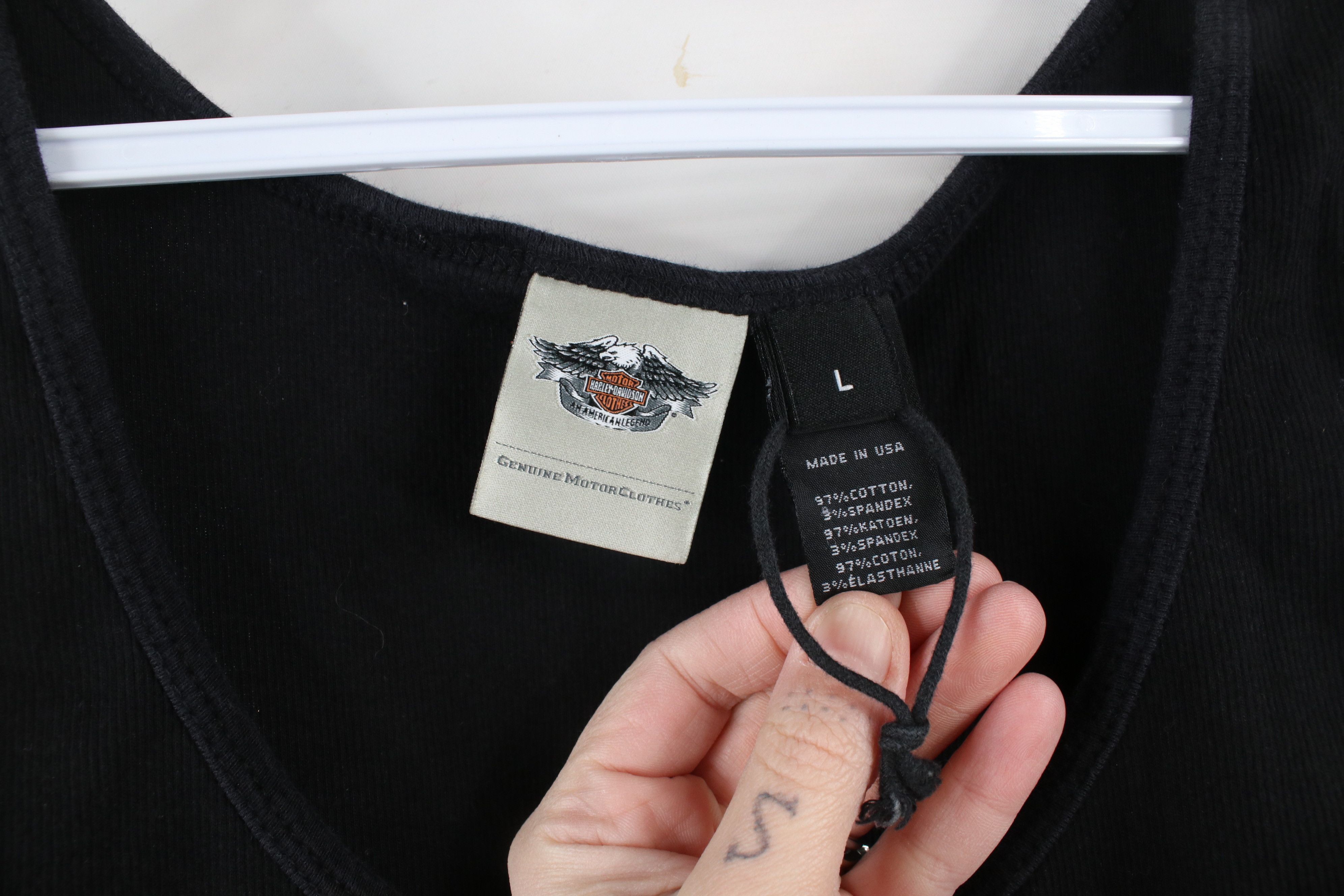 Harley Davidson × Vintage Deadstock Vintage Y2K Harley Davidson Tank Top T-Shirt USA Size L / US 10 / IT 46 - 6 Thumbnail