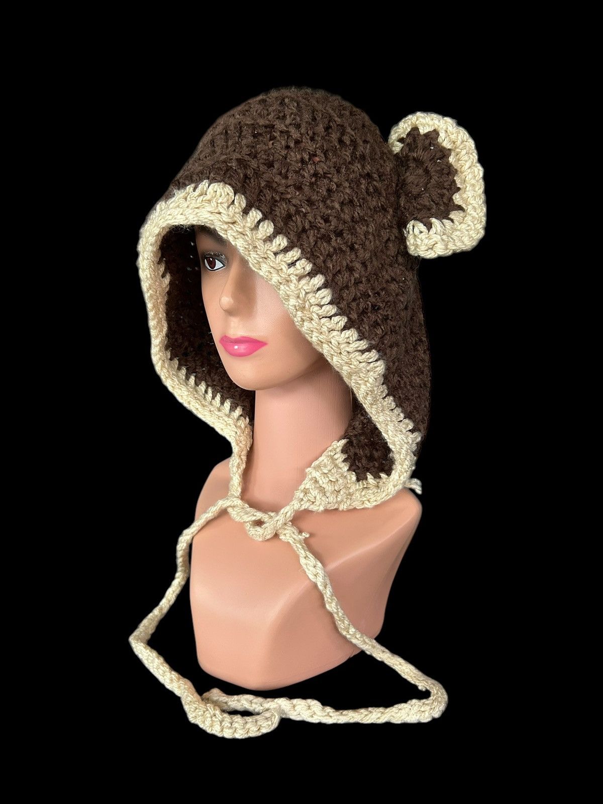 Japanese Brand × Kapital × Vintage Crochet Knitted Bunny Handmade big Beanie Hats Size ONE SIZE - 2 Thumbnail