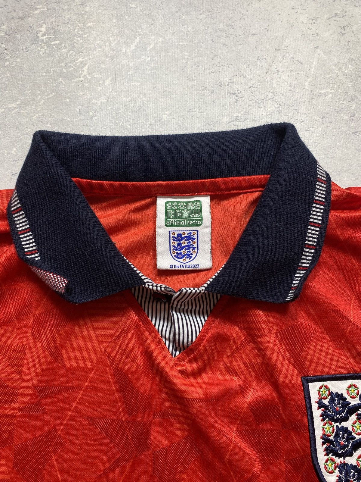 Other Score Draw England 1990 Mash Up Retro Football Shirt Size US L / EU 52-54 / 3 - 7 Thumbnail