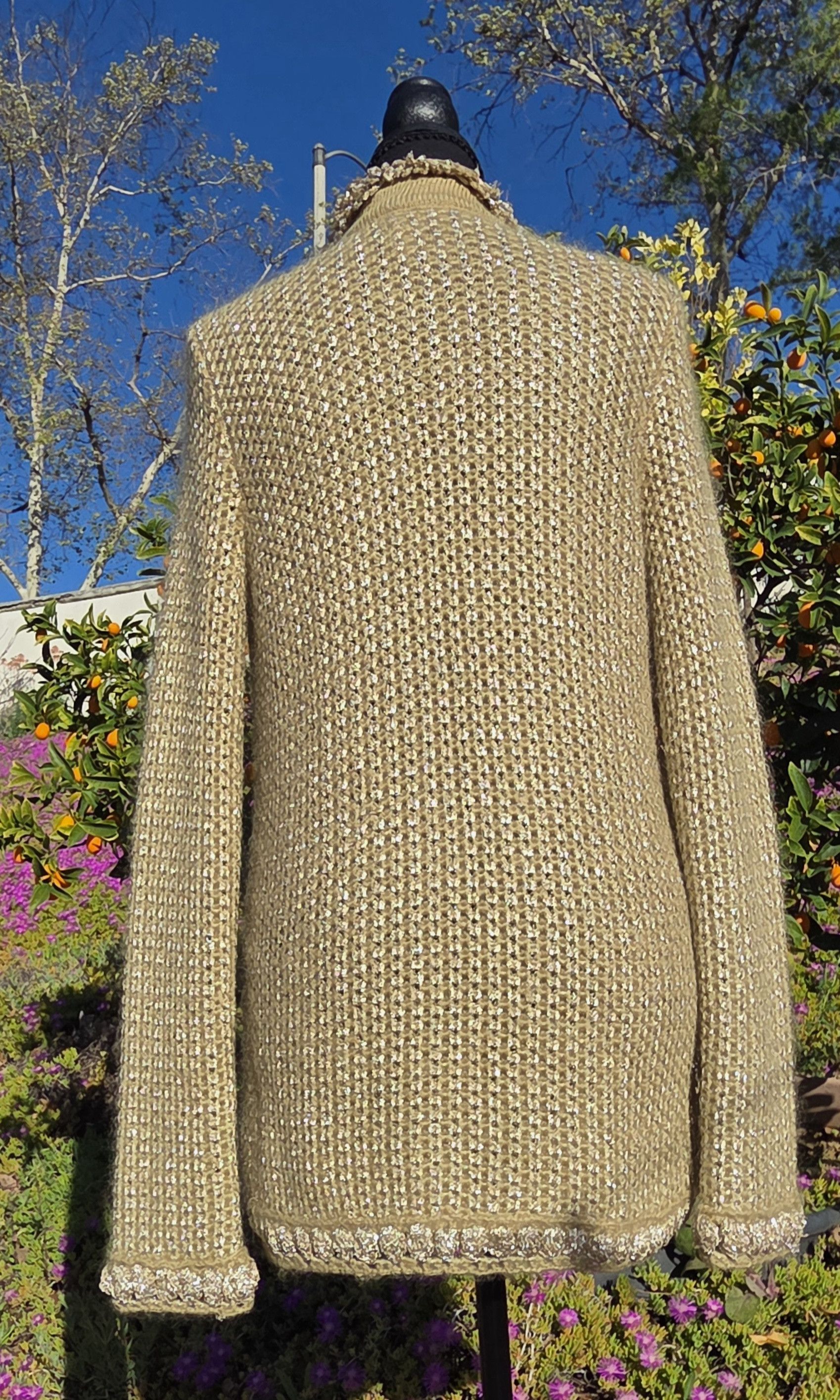 Chanel Vintage CHANEL Gold Shimmer Cardigan Jacket FR 38/US 6/Small Size S / US 4 / IT 40 - 5 Thumbnail