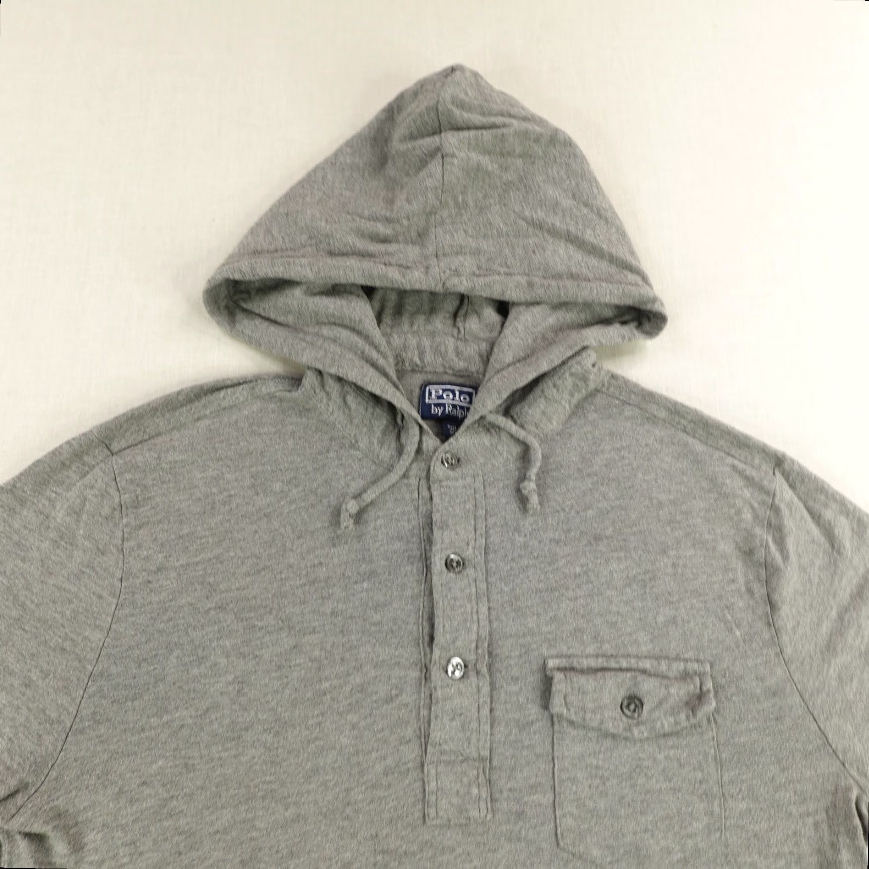 Polo Ralph Lauren Polo Ralph Lauren Hoodie Shirt Mens Small Long Sleeve Button Pullover Pocket Gray Henley Knit Nylon Cotton Classic Casual Shirt Size US S / EU 44-46 / 1 - 2 Thumbnail