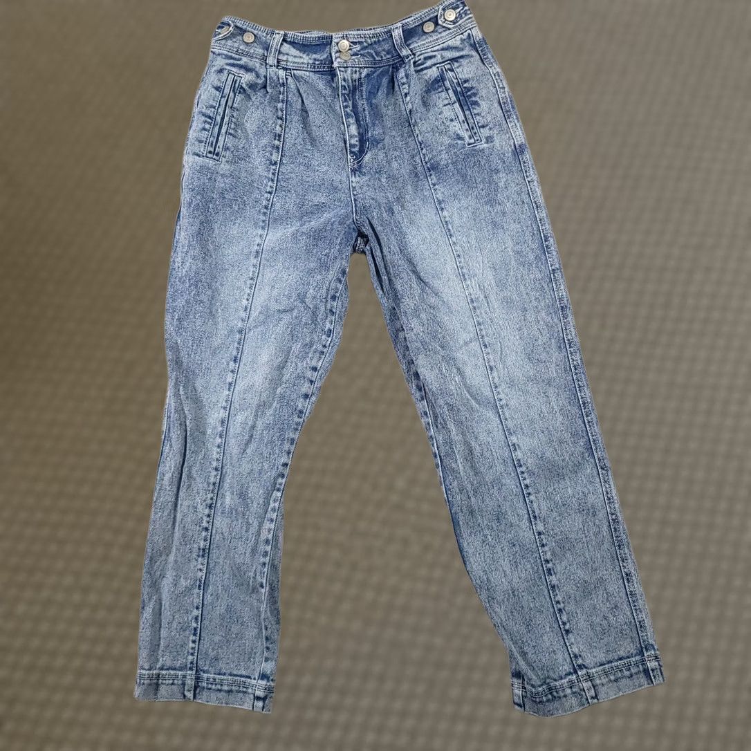 Vintage SO Jeans Women's 13/31 Pleated Super High Rise Straight Acid Wash Denim Bareback Jeans Women XS-XL? Size 30" / US 8 / IT 44 - 1 Thumbnail