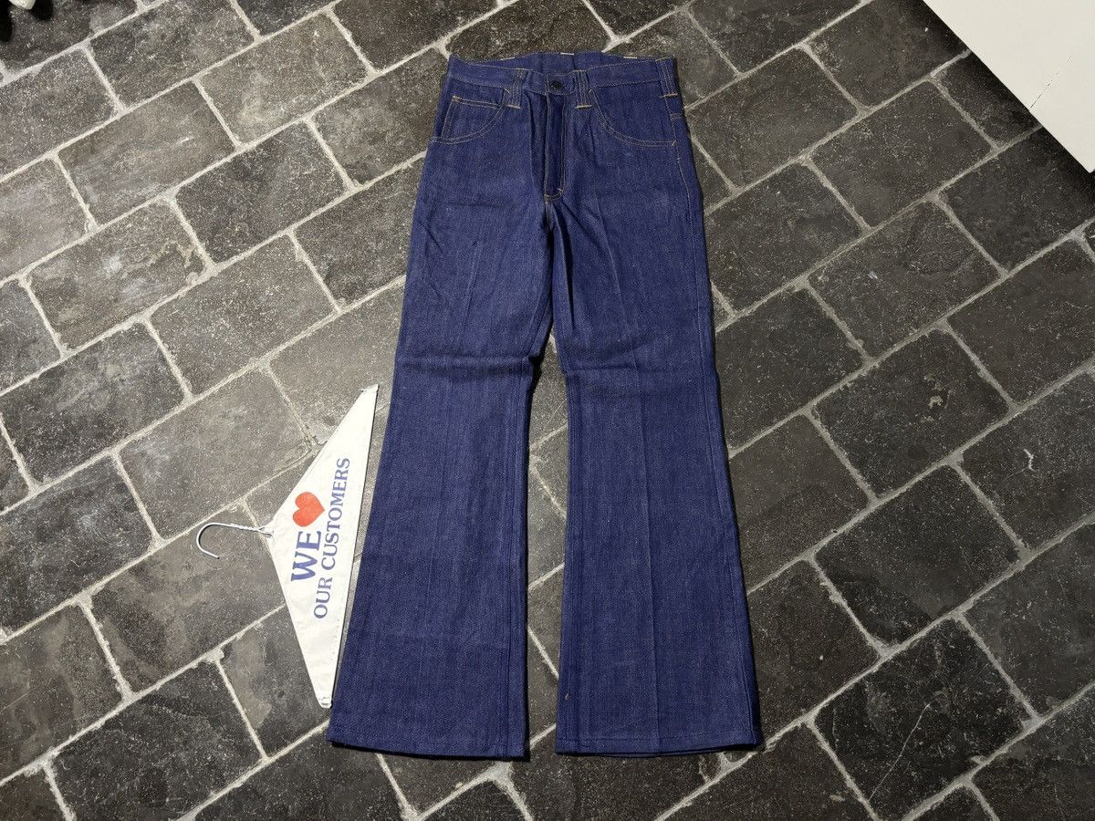 Vintage 1970s Flared Jeans Vintage Dark Wash Golden Horse Bell Botto Size 26" / US 2 / IT 38 - 16 Thumbnail