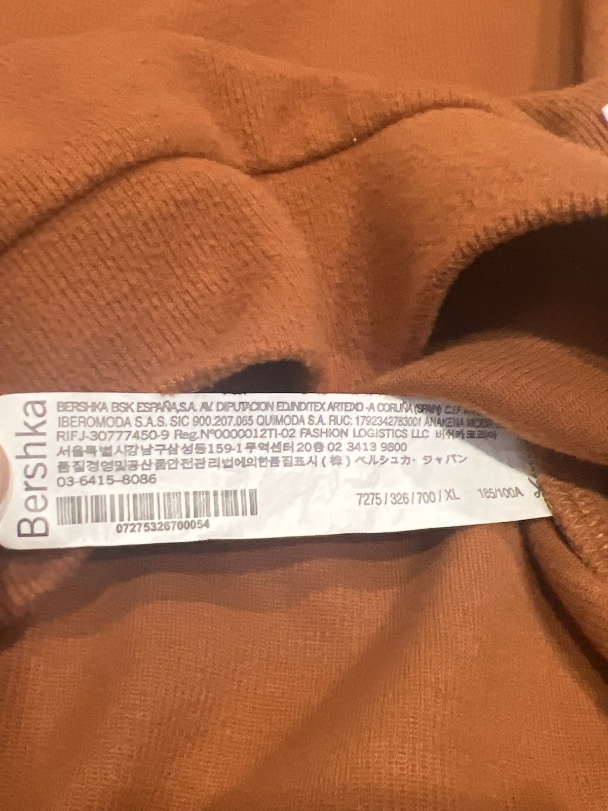 Bershka Bershka Orange Cotton Polyester Blend Sweatshirt Size US XL / EU 56 / 4 - 4 Thumbnail