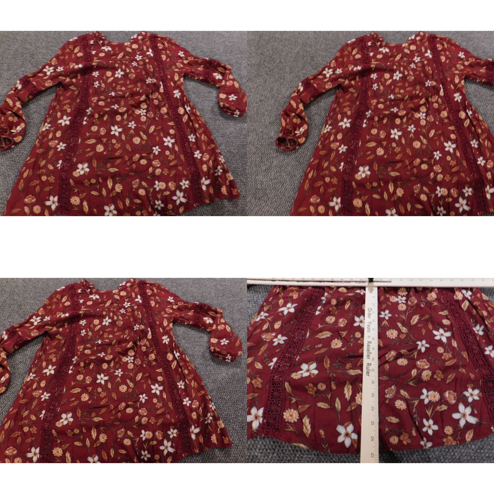 Vintage belle du jour Blouse Womens Top S Red Floral Cap Sleeve Pullover Stretch Collared Polyester Rayon Classic Basic Casual Size S / US 4 / IT 40 - 8 Thumbnail