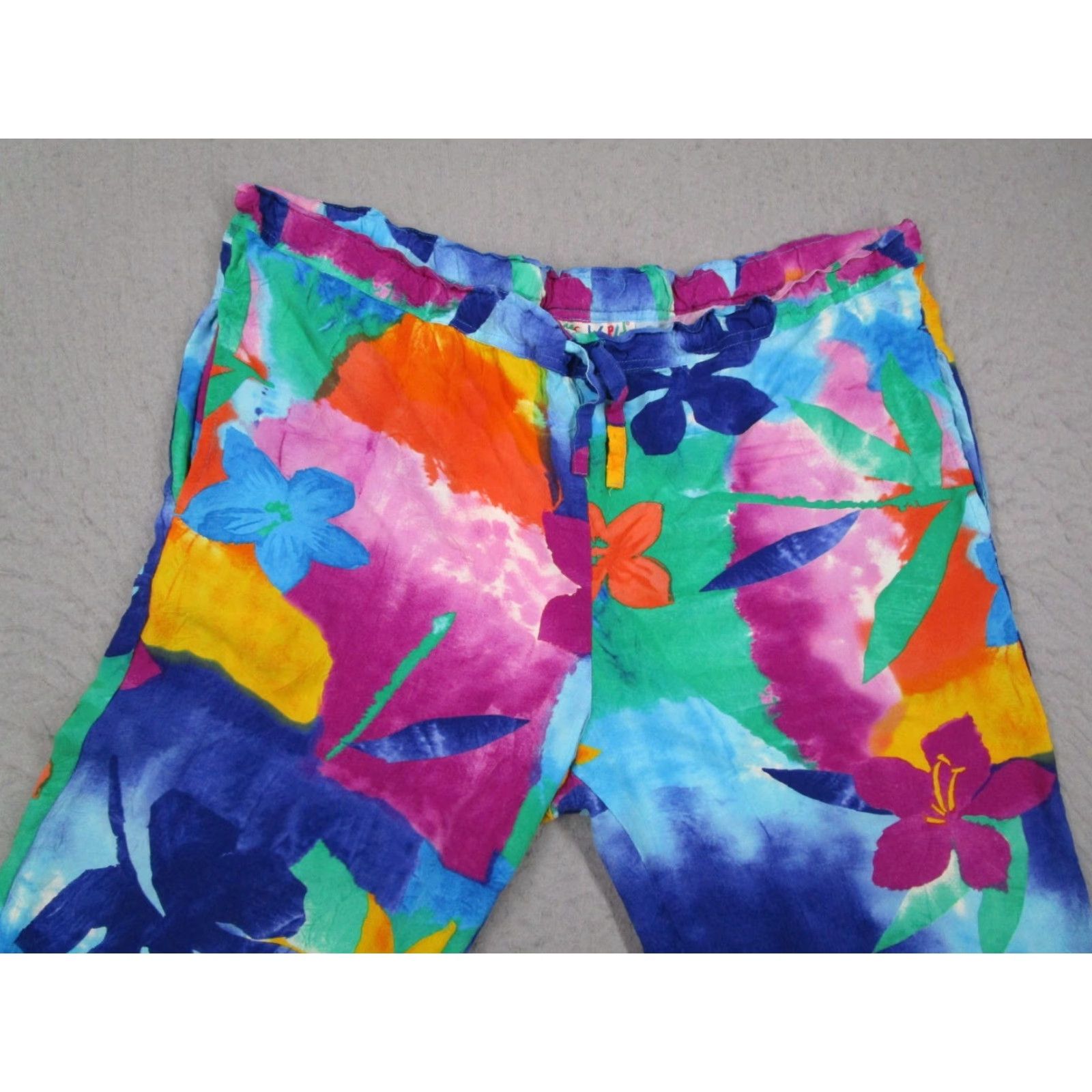Jams World Jams World Pants Women Large Multicolor Tissue Flower W727-TIFL USA 40x26 Size 36" / US 14 / IT 50 - 2 Thumbnail