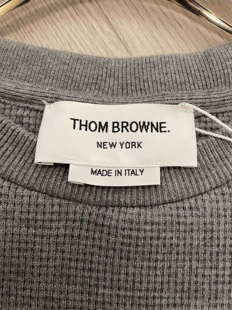 Thom Browne Thom Browne Size 38 Gray four-striped waffe round-neck swe Size US XXS / EU 40 - 5 Thumbnail