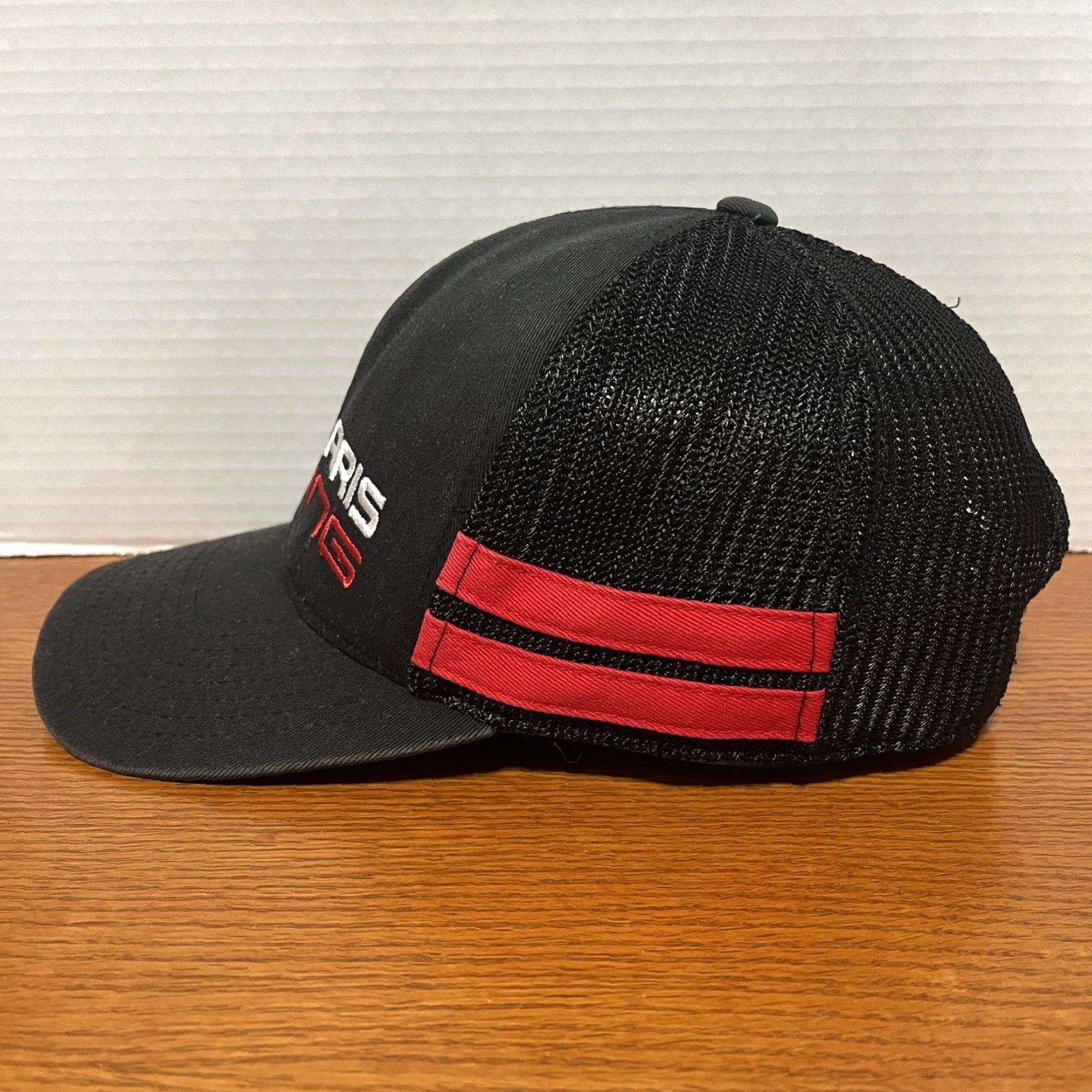 Vintage VINTAGE Yupoong Polaris Racing Hat Cap Snap Back Adjustable Black Striped 90s Punk Retro Rock Mens Adult One Size Fits Most Cap/Hat Size ONE SIZE - 4 Thumbnail