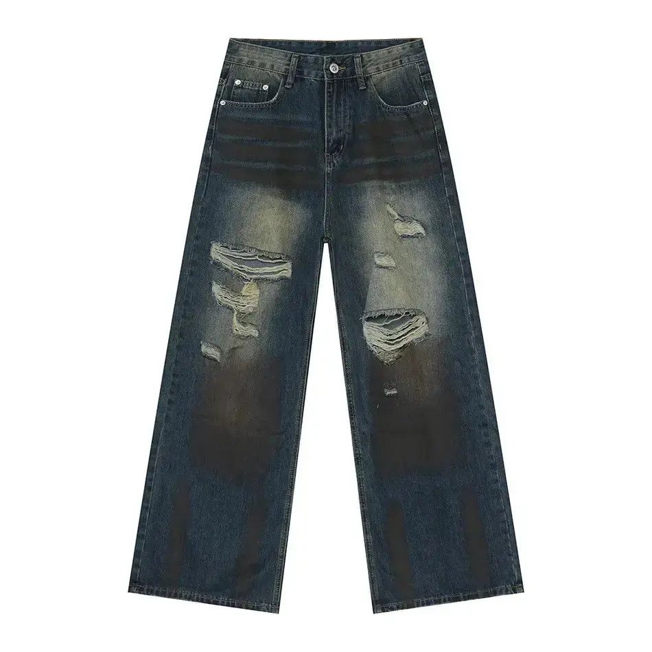 Japanese Brand Retro loose hip-hop ripped jeans Size US 32 / EU 48 - 6 Thumbnail