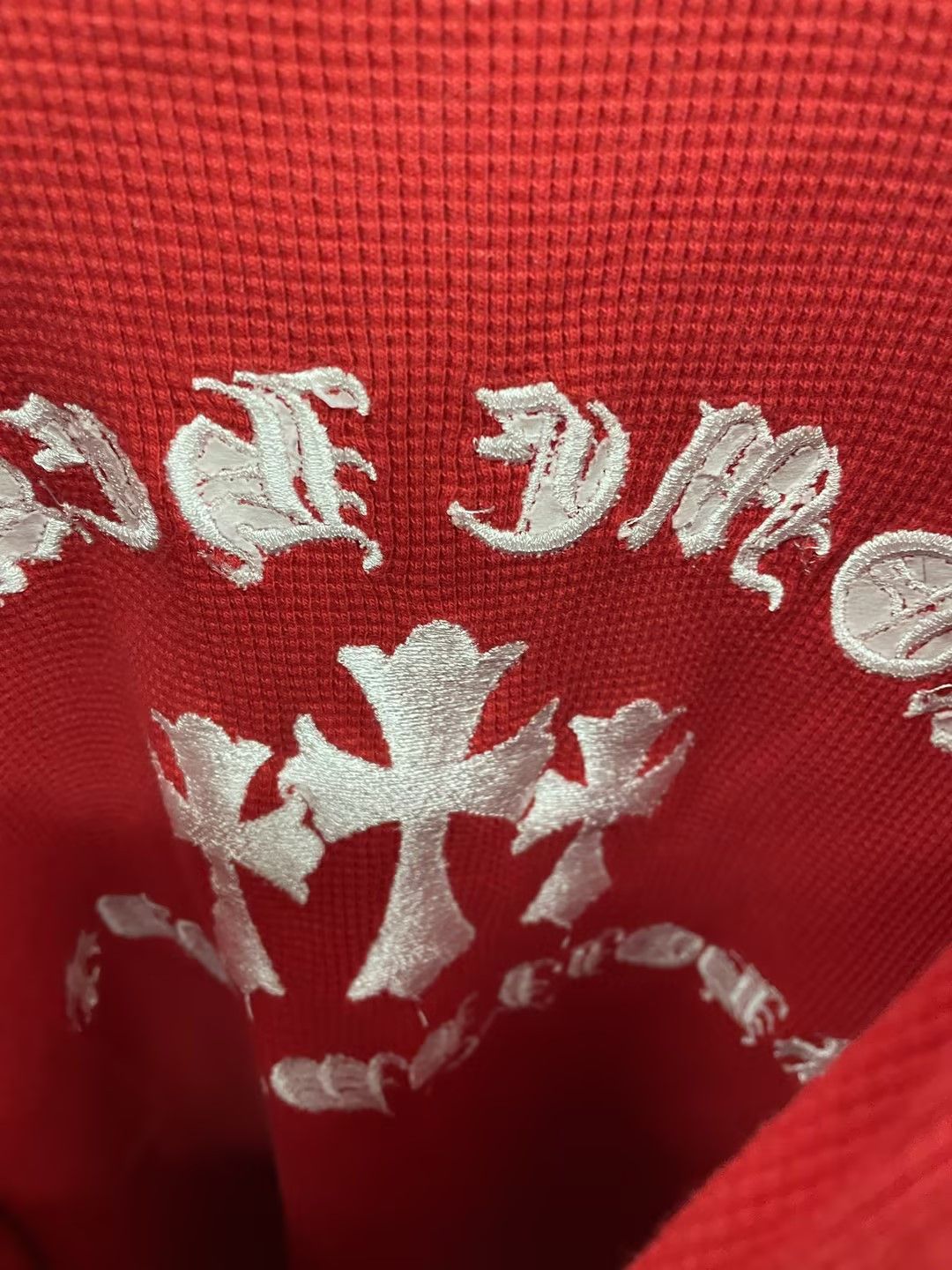 Chrome Hearts Chrome Hearts Henley Embroidered Thermal Red T-Shirt Tee Size US M / EU 48-50 / 2 - 3 Thumbnail