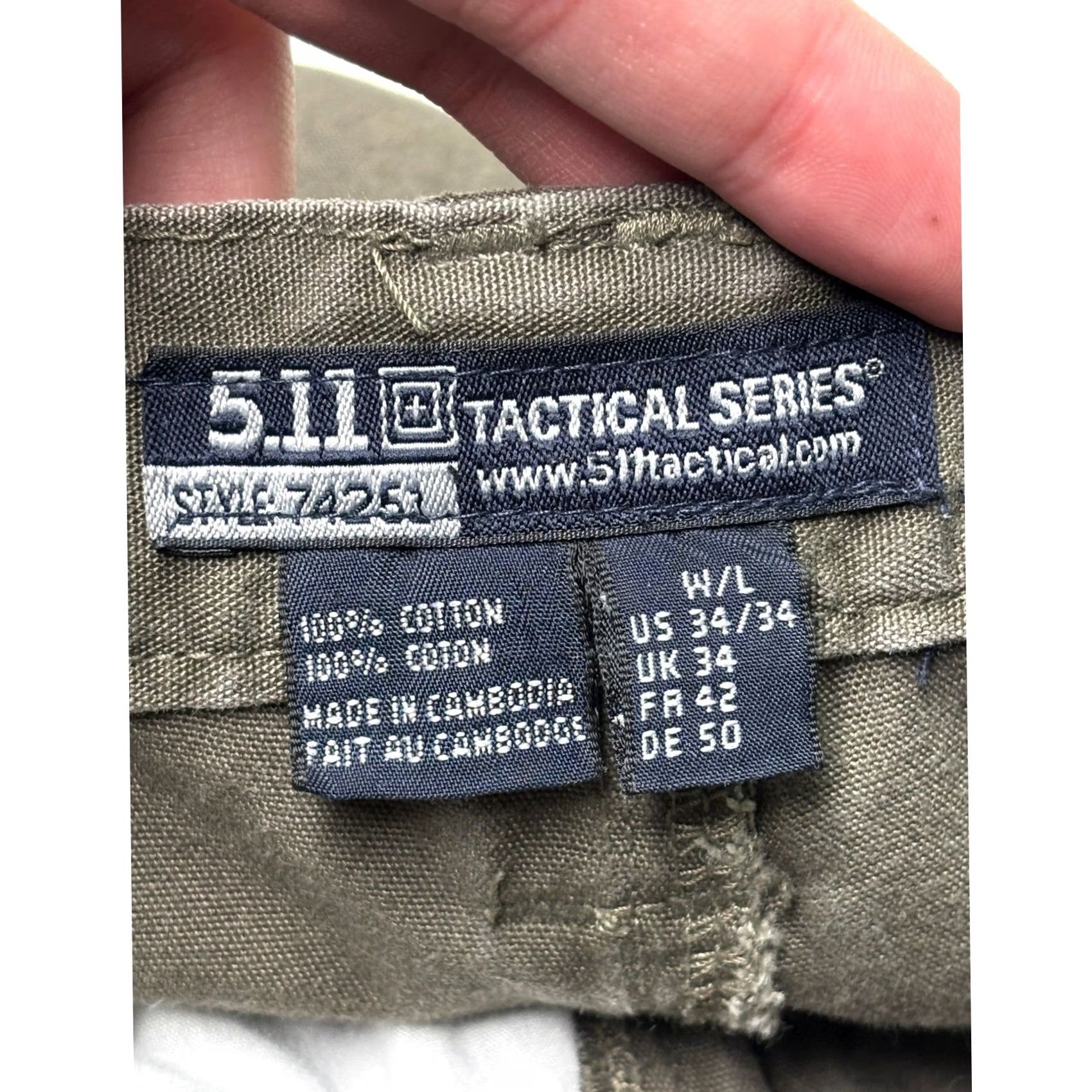 Vintage 5.11® Men's Regular Fit Cotton Canvas Cargo Pant Brown 74251 Size 34x30 Cargo Pants Men Brown 74251 Regular Fit Workwear Casual 34x30 Size US 34 / EU 50 - 6 Thumbnail
