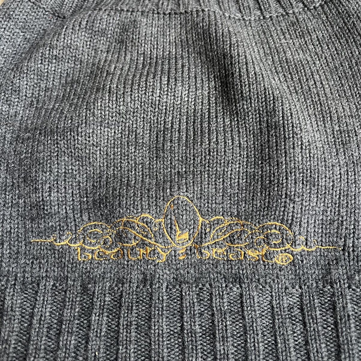 Beauty Beast 90s Embroidery Logo Open Top Wool Knit Hat Size ONE SIZE - 2 Thumbnail