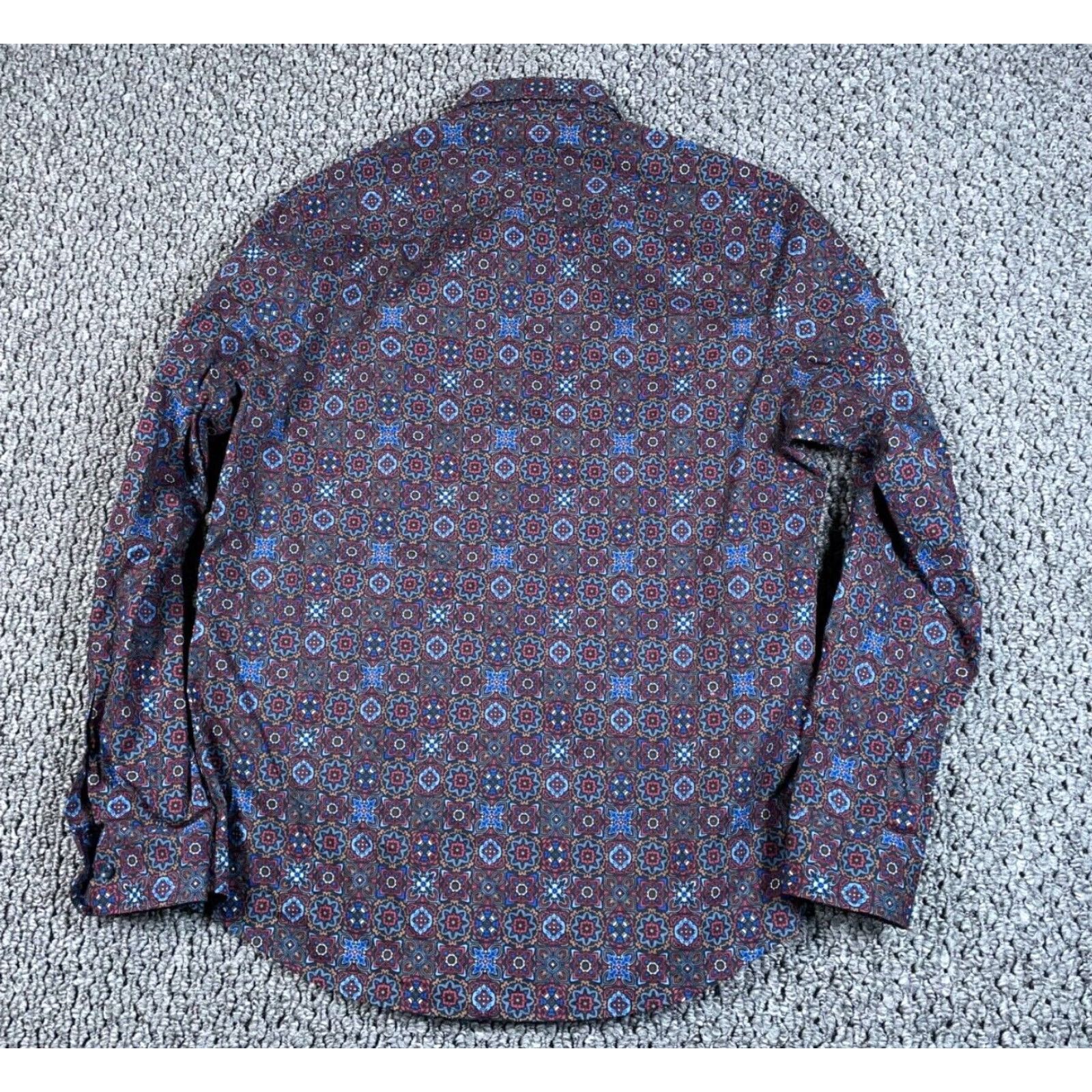 Tasso Elba Tasso Elba Geometric Pattern Shirt Adult Small Red Blue Hippie Cutaway Collar Size US S / EU 44-46 / 1 - 2 Thumbnail