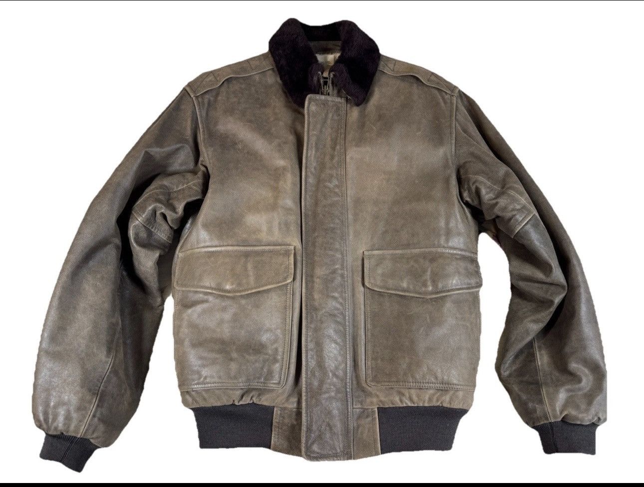 L.L. Bean L.L. Bean Brown Goatskin Leather Shearling Bomber Jacket S Size US S / EU 44-46 / 1 - 1 Thumbnail