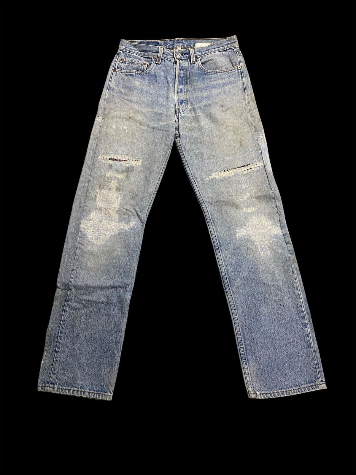 Levi's Vintage 80s Levis 501 Reconstructed Steve Irving Jeans Size US 29 - 1 Thumbnail