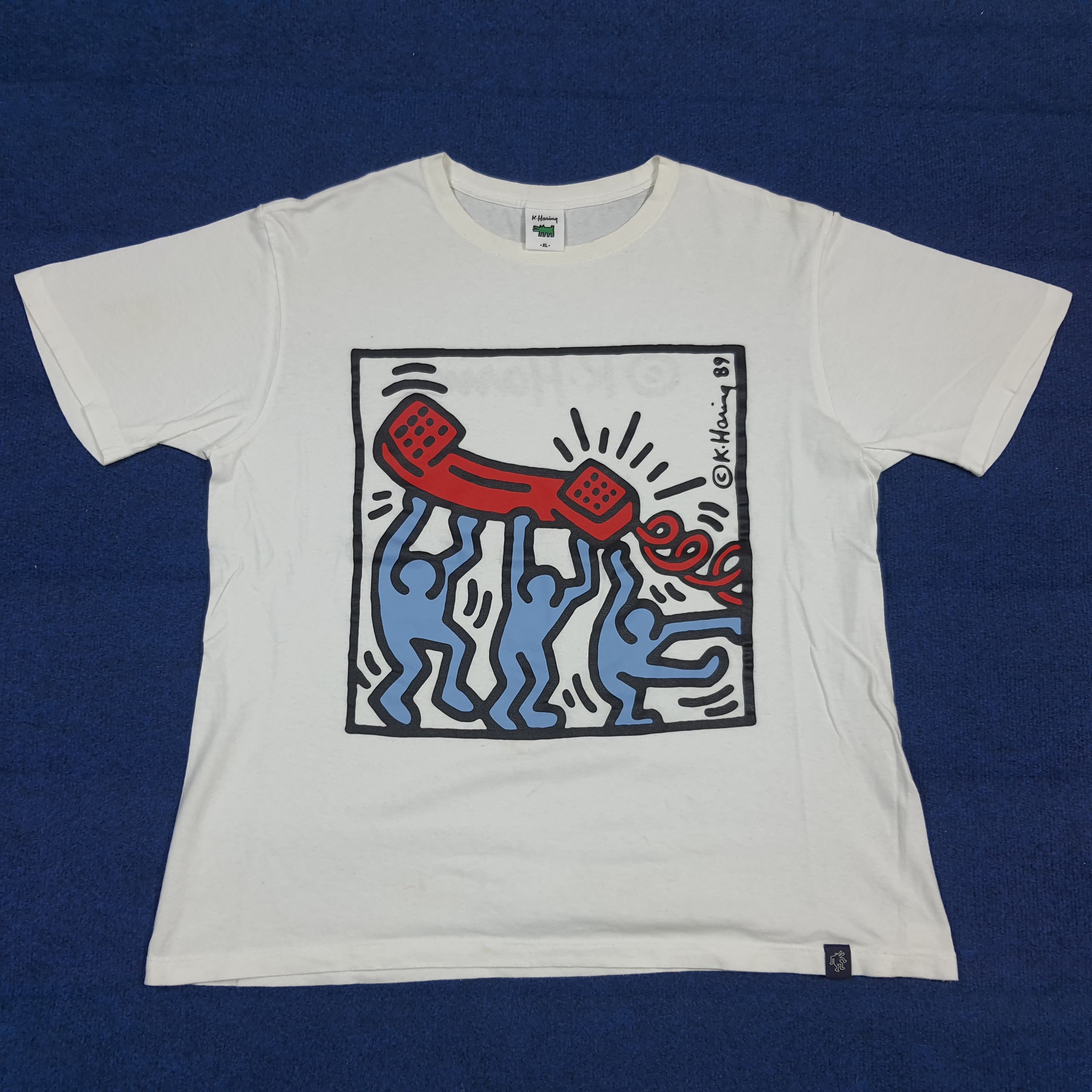 Keith Haring Vintage Keith Haring Doodle Art Streetwear Tshirt C294N78 Size US XL / EU 56 / 4 - 1 Thumbnail