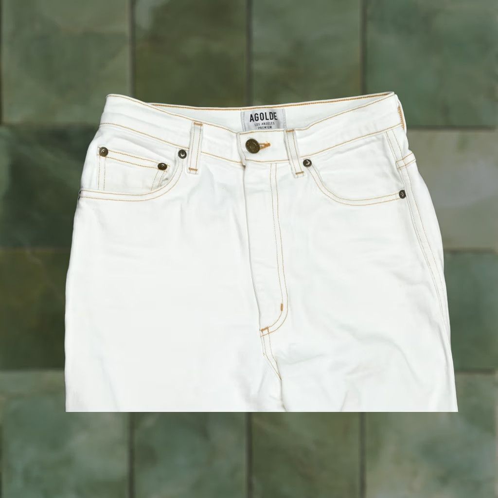 Agolde AGOLDE Jeans Womens 25 White Straight Leg High-Rise Ankle Regular Fit Denim Size 42" / US 20 - 1 Thumbnail