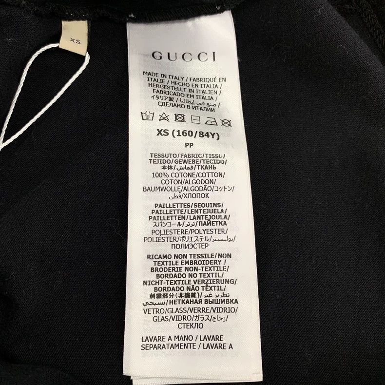 Gucci Gucci Black pattern printed round-neck cotton short-sleeved Size US XS / EU 42 / 0 - 6 Thumbnail