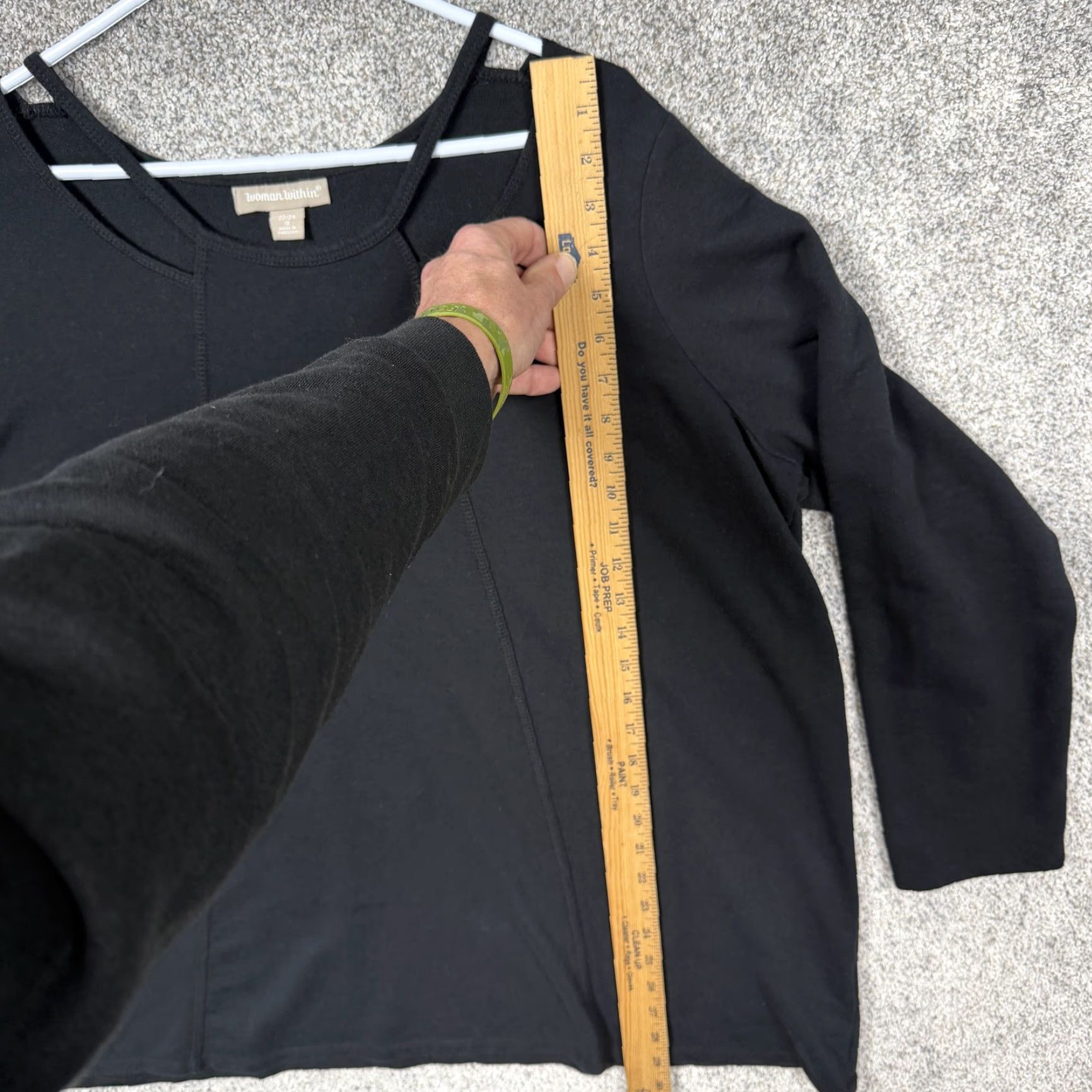 Vintage VINTAGE Women Within Tunic Top Womens 1X Plus 22/24 Black Long Sleeve Layering Size XL / US 12-14 / IT 48-50 - 2 Thumbnail