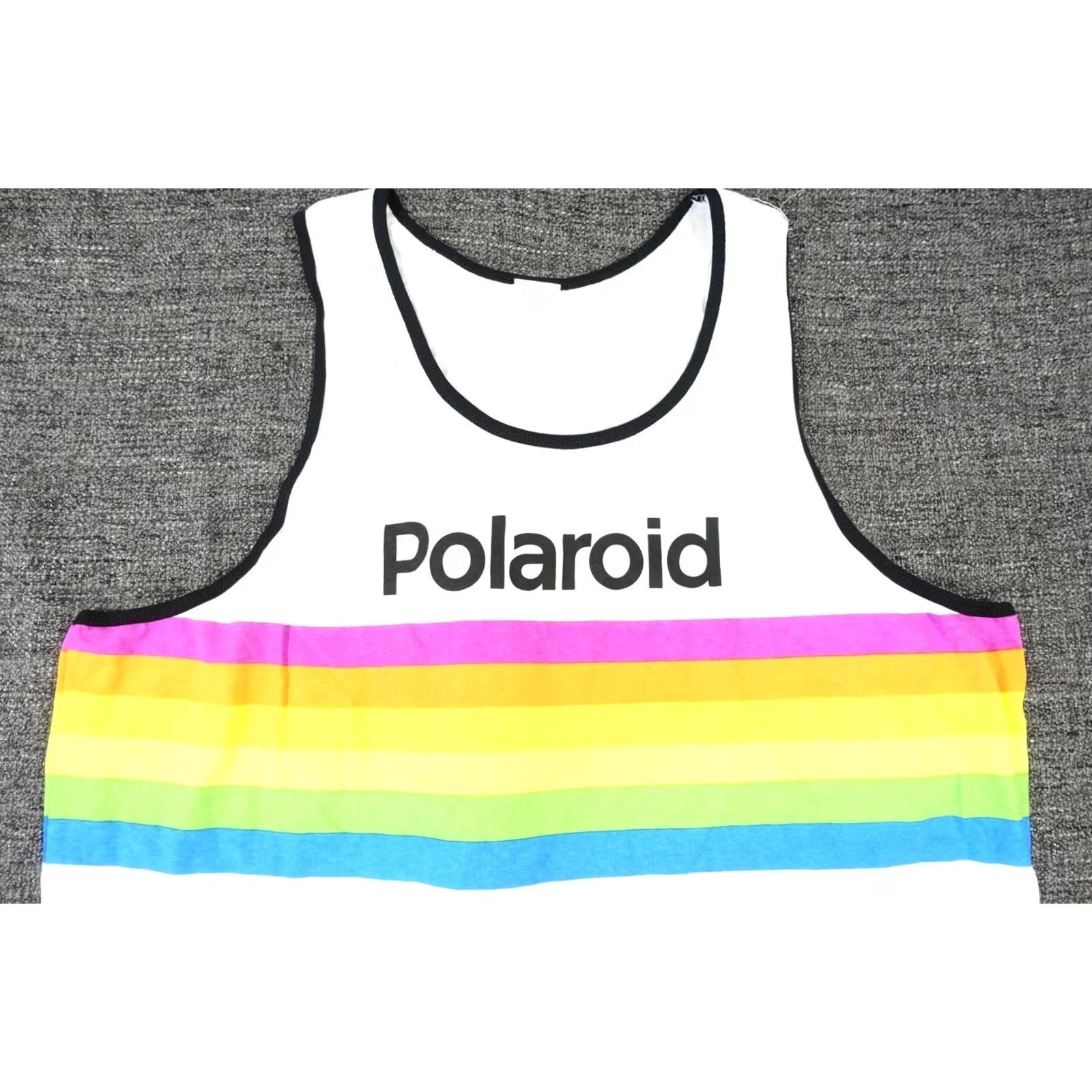 Polaroid Tank Top Mens 2XL White Striped Camera Photography Tee Tshirt Defect, Men's (Size Xxl) — image 4 of 6