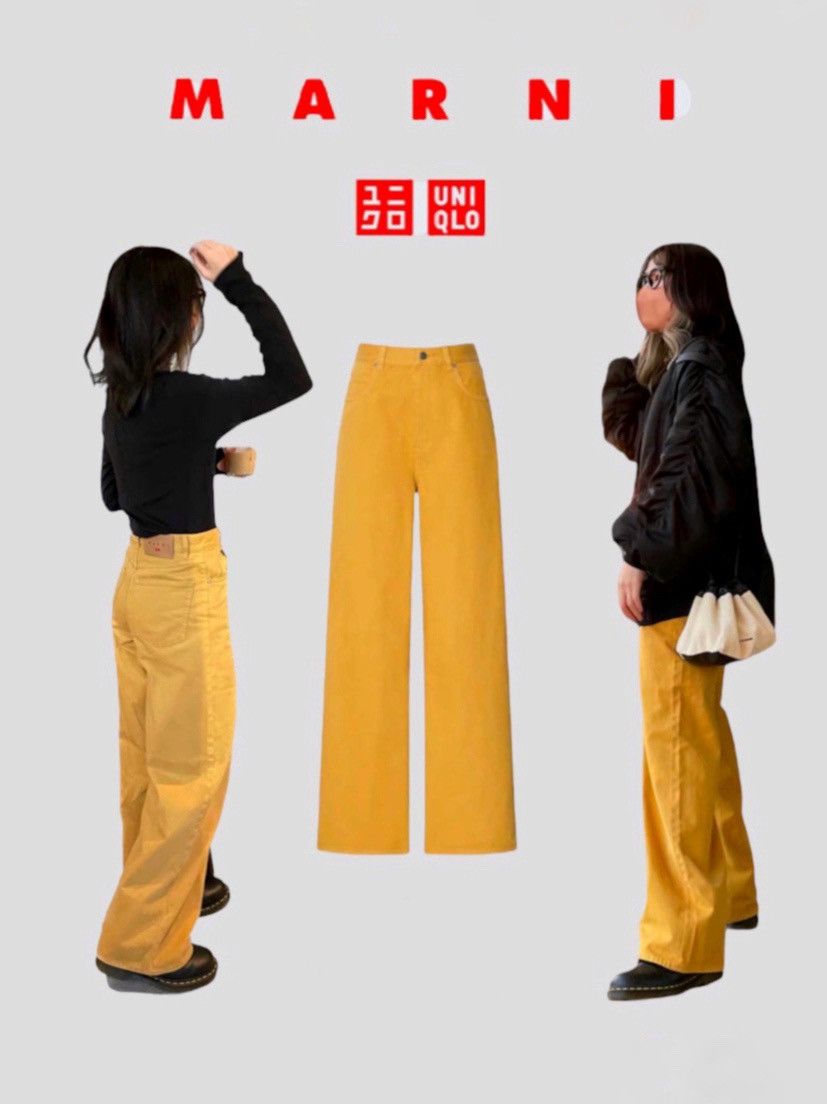 Marni × Uniqlo Marni x Uniqlo Mustard Oversized-Buggy Jeans Size 30" / US 8 / IT 44 - 2 Thumbnail