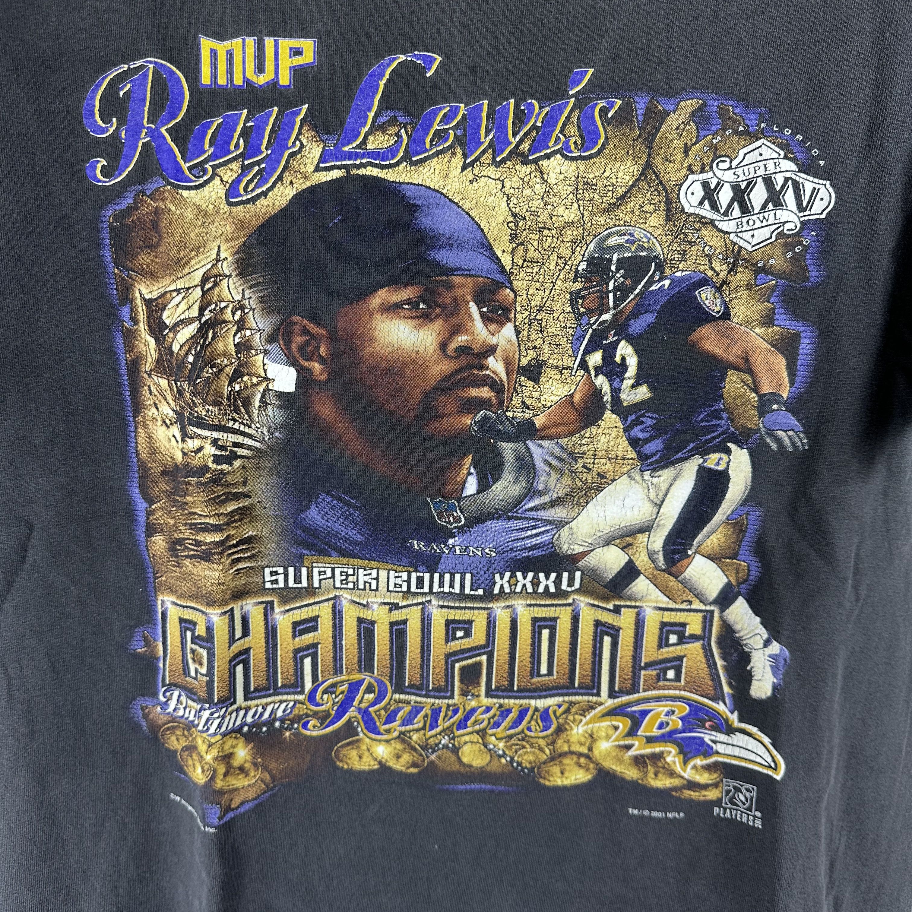 Vintage Vintage 2001 Ray Lewis Baltimore Ravens NFL MVP T-Shirt Size US L / EU 52-54 / 3 - 2 Thumbnail