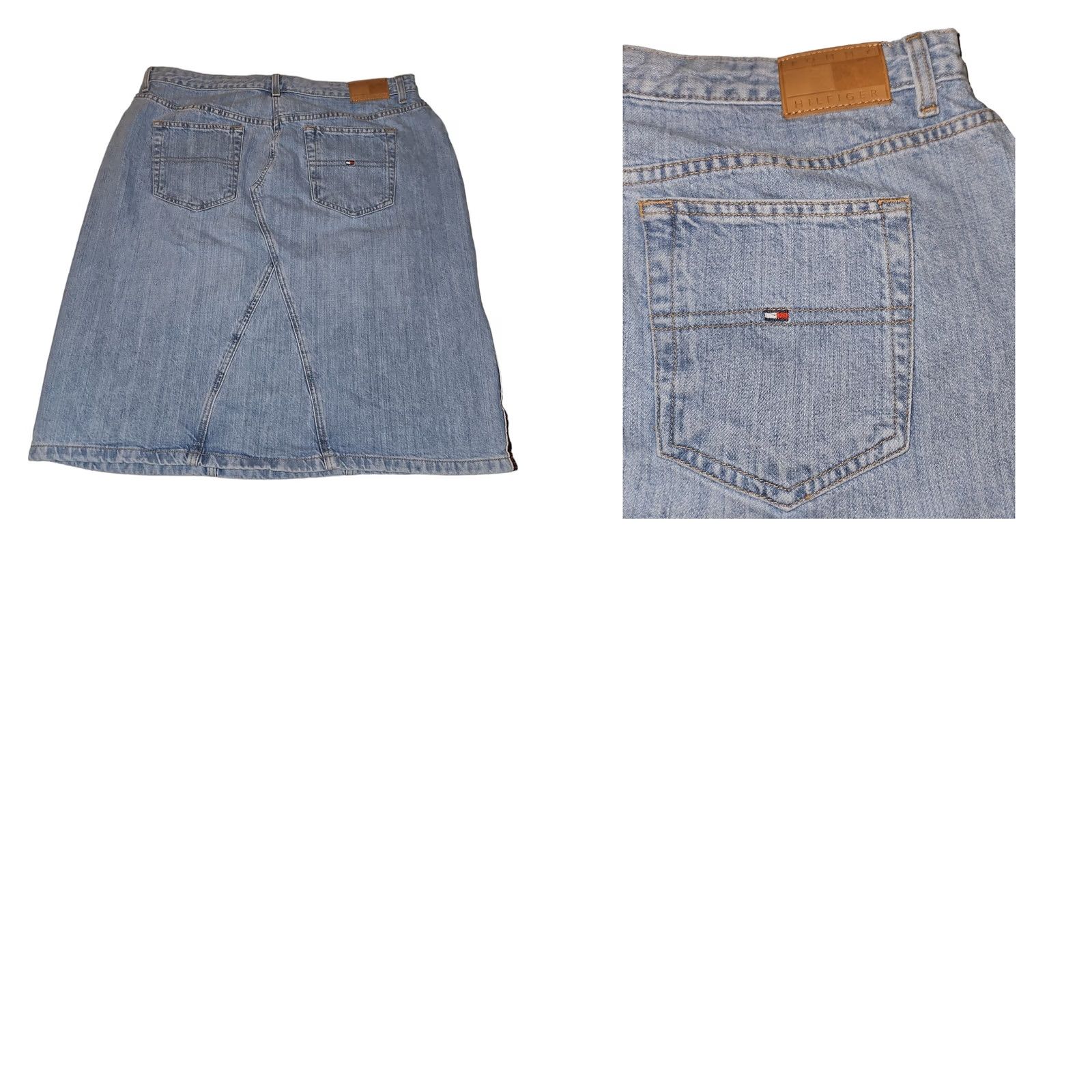 Tommy Hilfiger VINTAGE Tommy Hilfiger Denim Skirt 16 Y2K 90's Classic Slit Women's Size 38" / US 16 / IT 52 - 8 Thumbnail