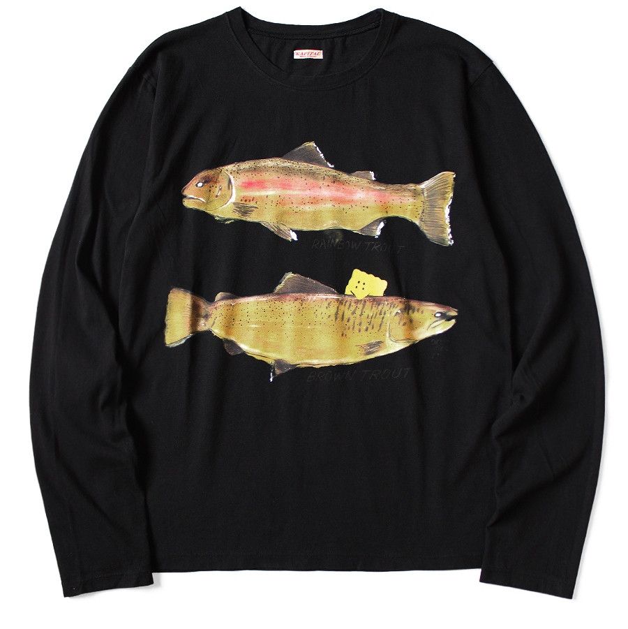 Kapital KAPITAL crew long sleeve Tee Two Trouts PECKISH RAINBOWY Size US L / EU 52-54 / 3 - 1 Thumbnail