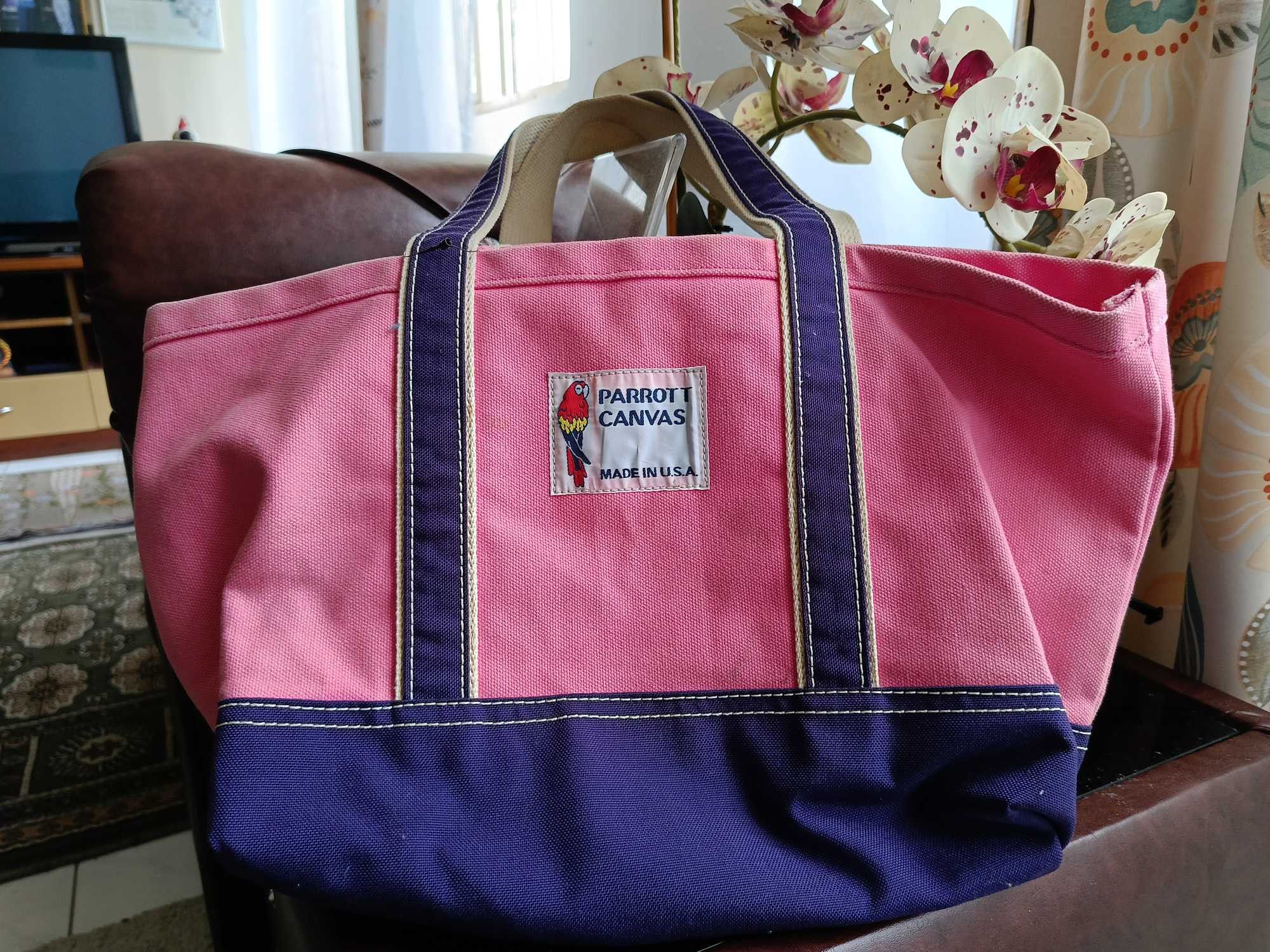Designer vintage Parrott Canvas Tote Bag Size ONE SIZE - 1 Thumbnail
