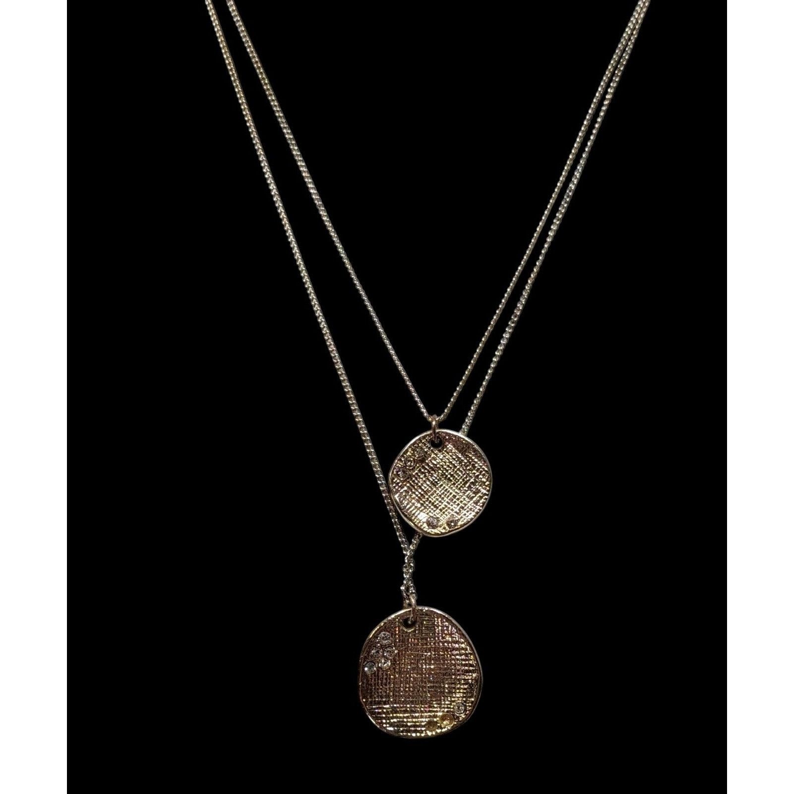 Liz Claiborne Liz Claiborne Layered Gold-Tone Necklace With Textured Circu Size ONE SIZE - 1 Thumbnail