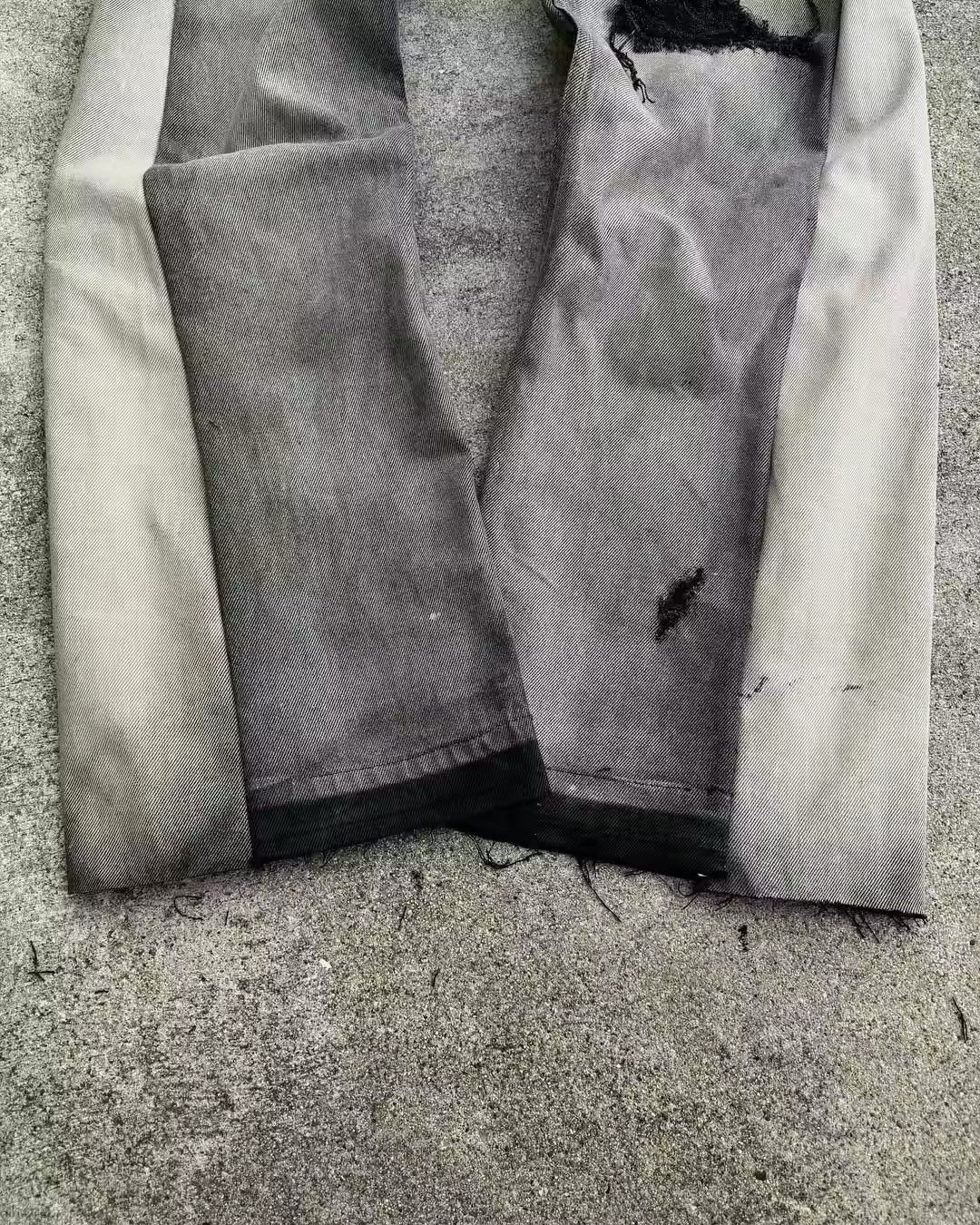 Japanese Brand Frayed Patchwork Embroidery Micro Flared Jean Size US 34 / EU 50 - 6 Thumbnail