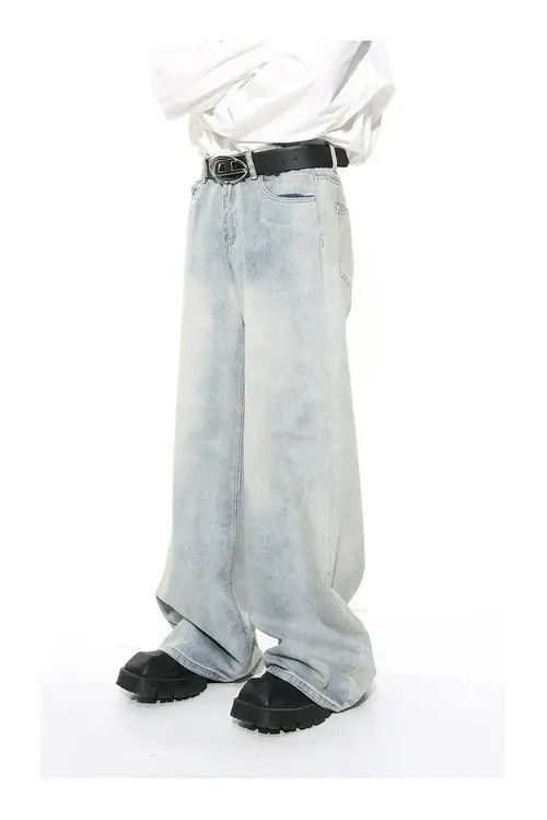 Japanese Brand Mizuho x Marie Light style washed blue baggy jeans Size US 34 / EU 50 - 4 Thumbnail