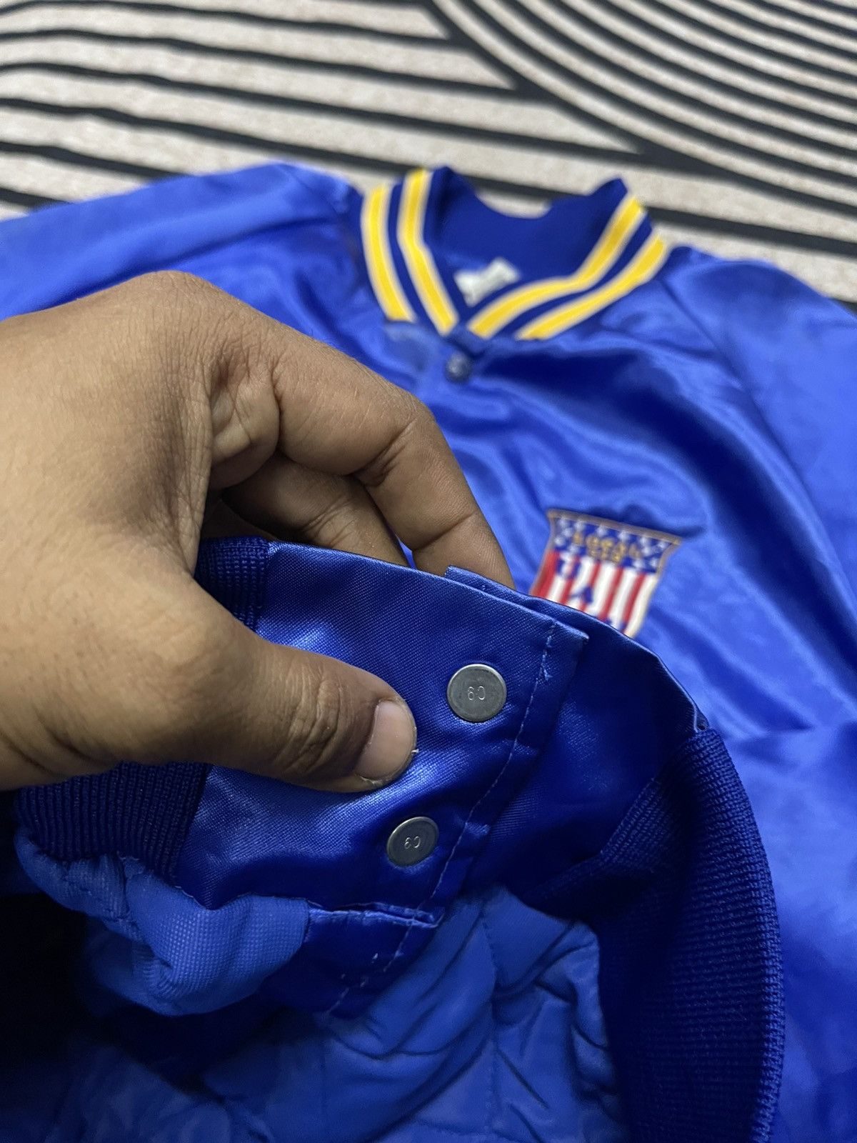 Vintage 80s UNION LOCAL UAW 148 AEROSPACE SATIN BOMBER JACKET XL Size US XL / EU 56 / 4 - 16 Thumbnail