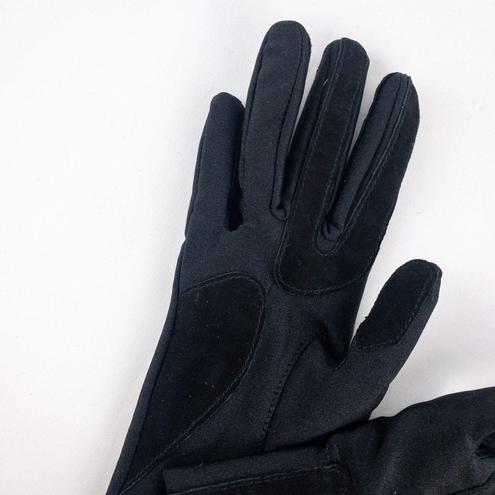 Other Totes Black Leather Patch Nylon Gloves Womens Small 6 Size ONE SIZE - 6 Thumbnail
