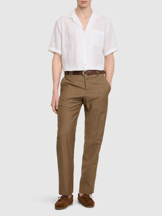 Lardini o1lsvrm0425 Linen Short Sleeves Shirt in White Size US XXL / EU 58 / 5 - 3 Thumbnail