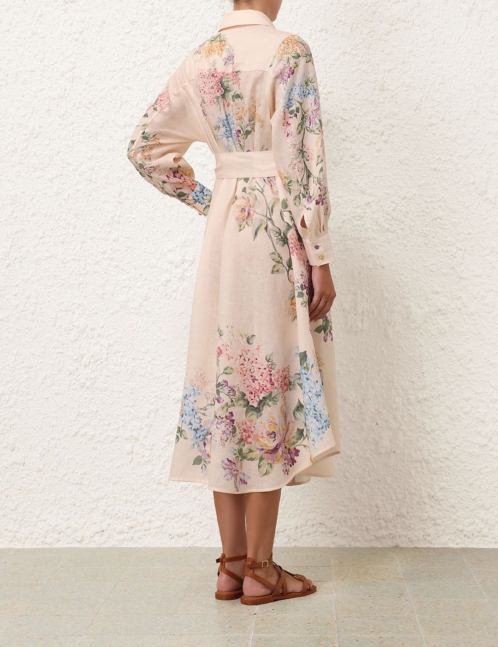 Zimmermann o1s22i1n1024 Halliday Midi Chemisier Dress in Multicolor Size S / US 4 / IT 40 - 4 Thumbnail