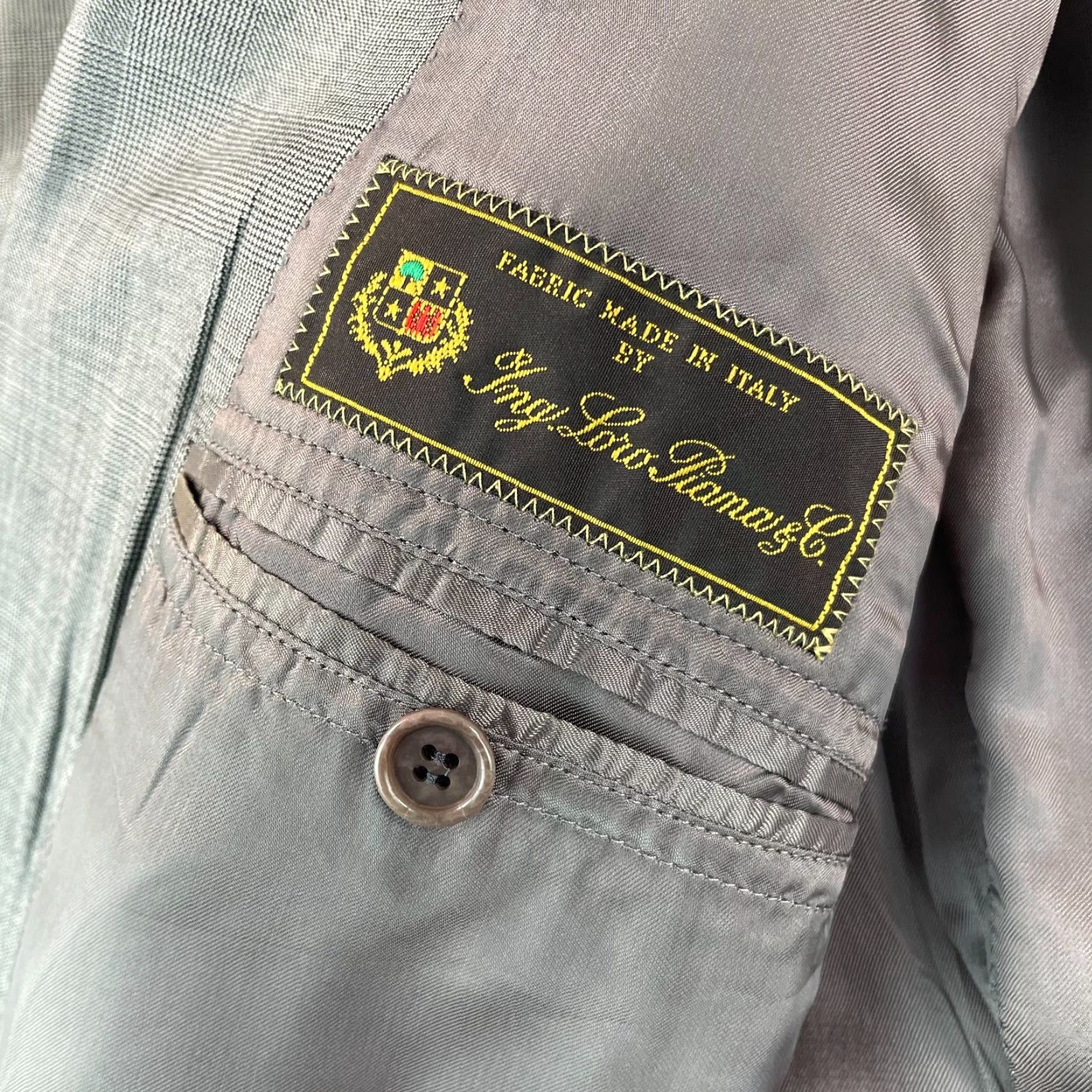 Brooks Brothers VINTAGE Brooks Brothers x Loro Piana Suit Men Glen Check 100% Wool Gray 44L 36x33 | 2 Piece Three-Button Single-Breasted Notch Long Wool Mens Size 44R - 3 Thumbnail