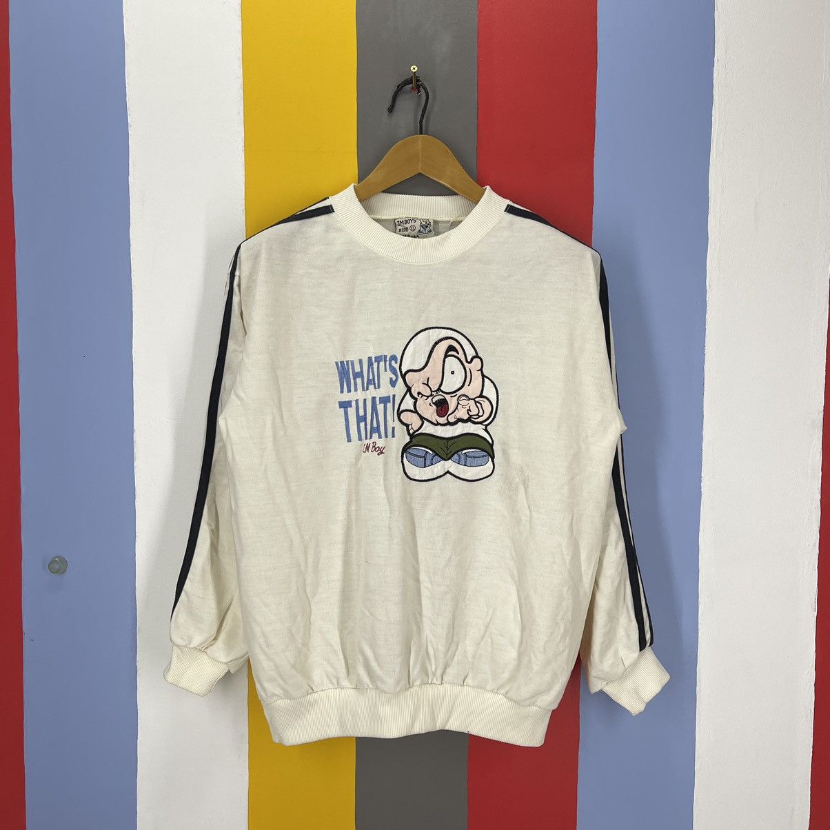 Vintage Vintage WHATS THAT! J.M BOY Crew Neck Sweatshirt #1465/AY Size US M / EU 48-50 / 2 - 1 Thumbnail