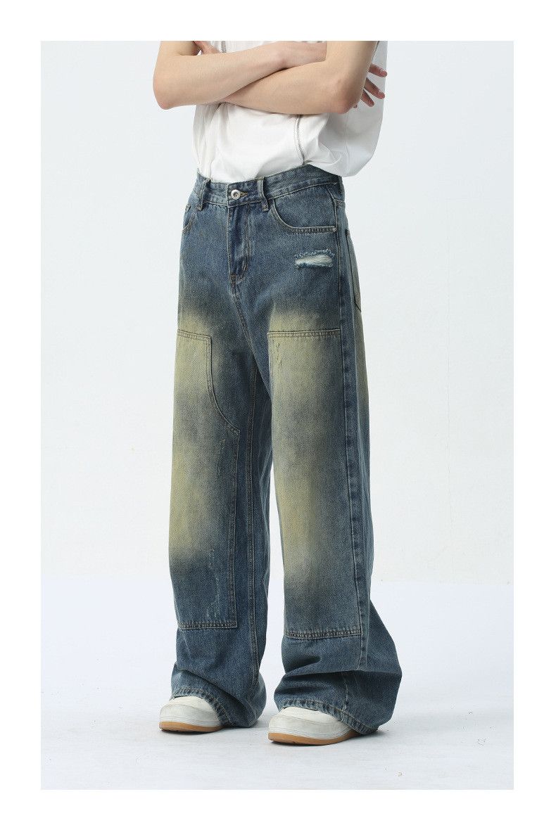 Japanese Brand × Jean Retro street patchwork ripped distressed jeans Size US 32 / EU 48 - 4 Thumbnail