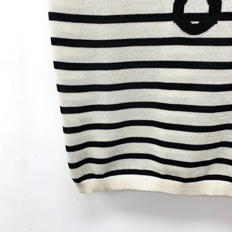 Dior Dior Color-blocked striped letter inlaid mulberry silk rou Size S / US 4 / IT 40 - 4 Thumbnail