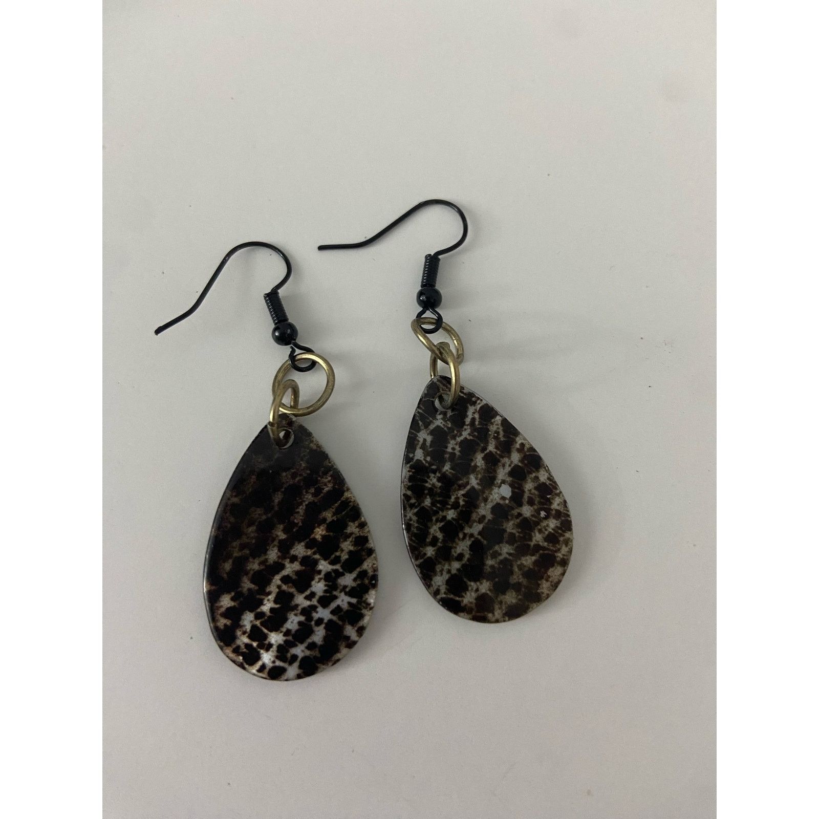 Handmade brown teardrop earrings Size ONE SIZE - 4 Thumbnail
