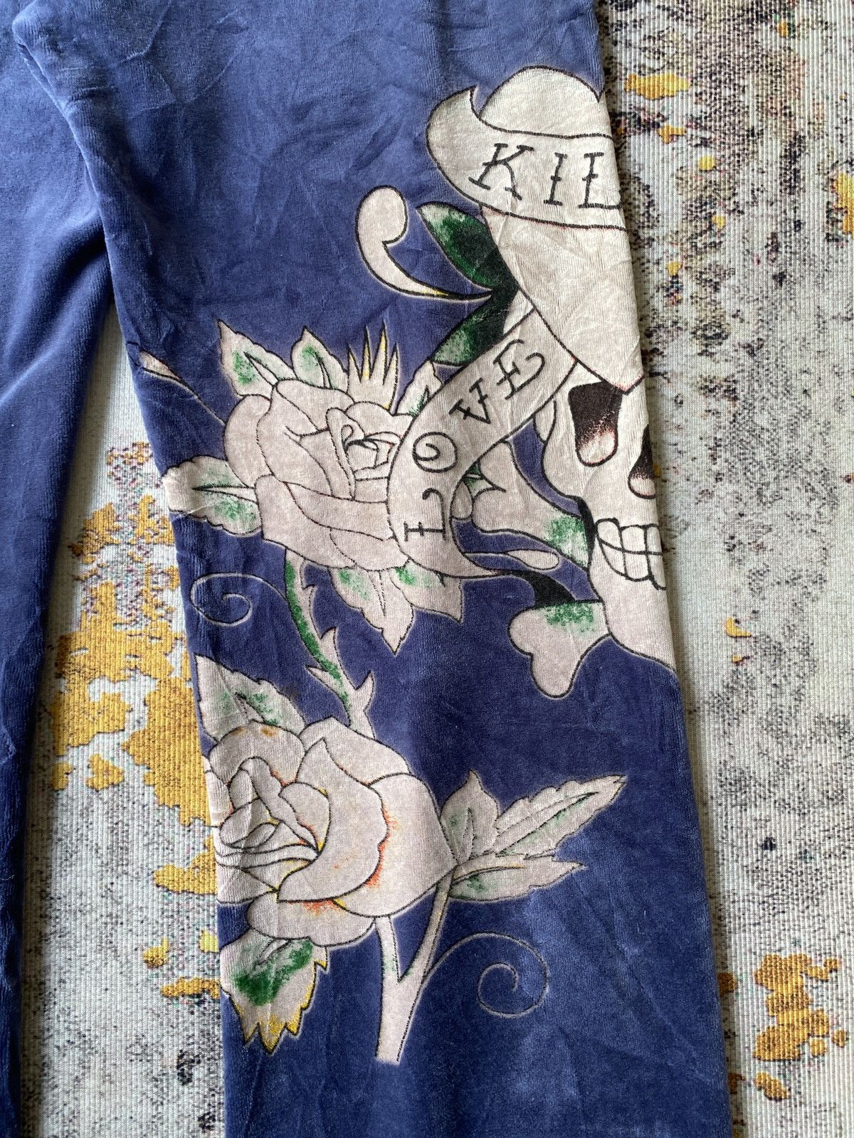 Christian Audigier 2000s Ed Hardy By Christian Audigier Velvet Sweatpant Size US 32 / EU 48 - 13 Thumbnail