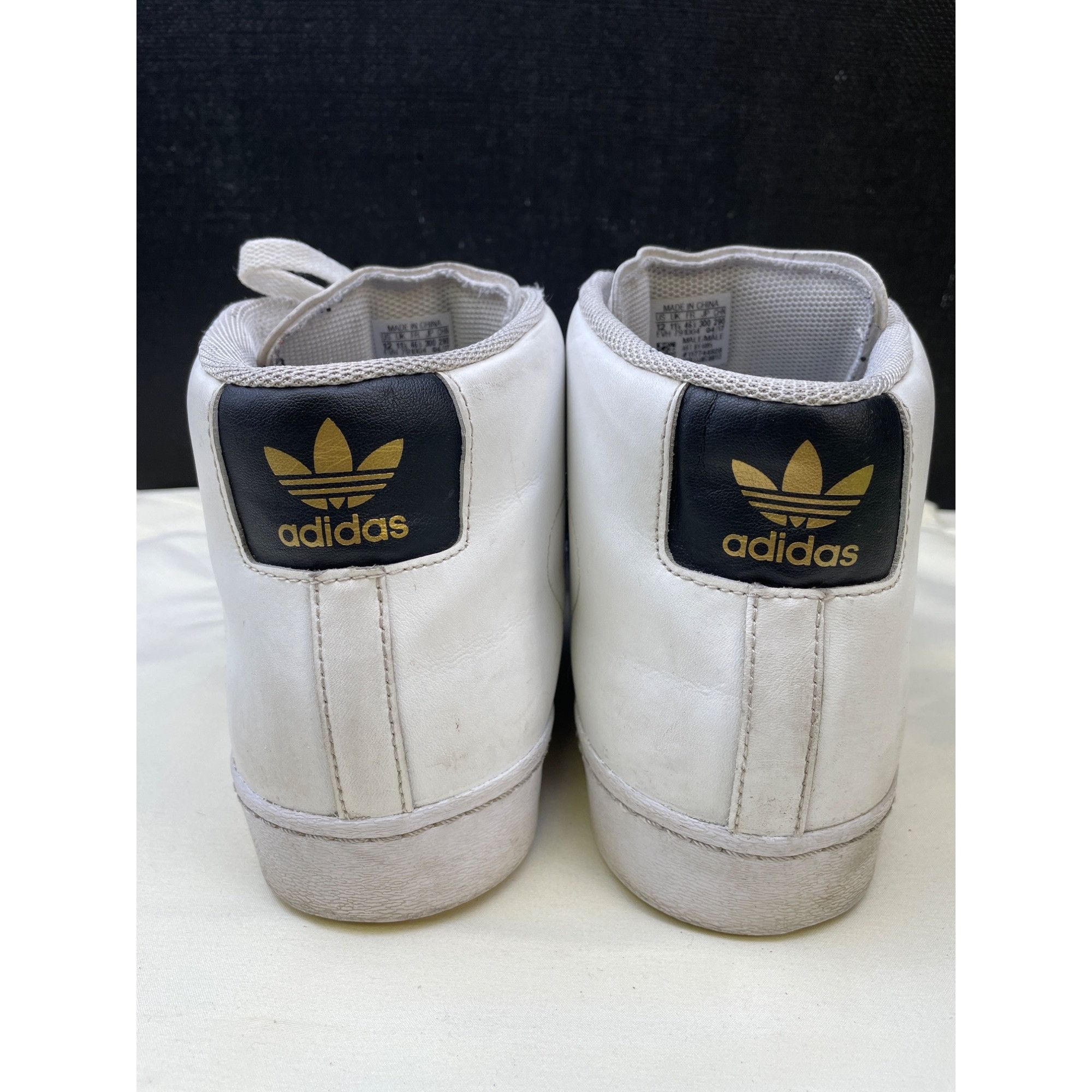 Adidas Adidas Mens White Black Pro High Top Sneakers Shoes Size 12 Size US 12 / EU 45 - 4 Thumbnail