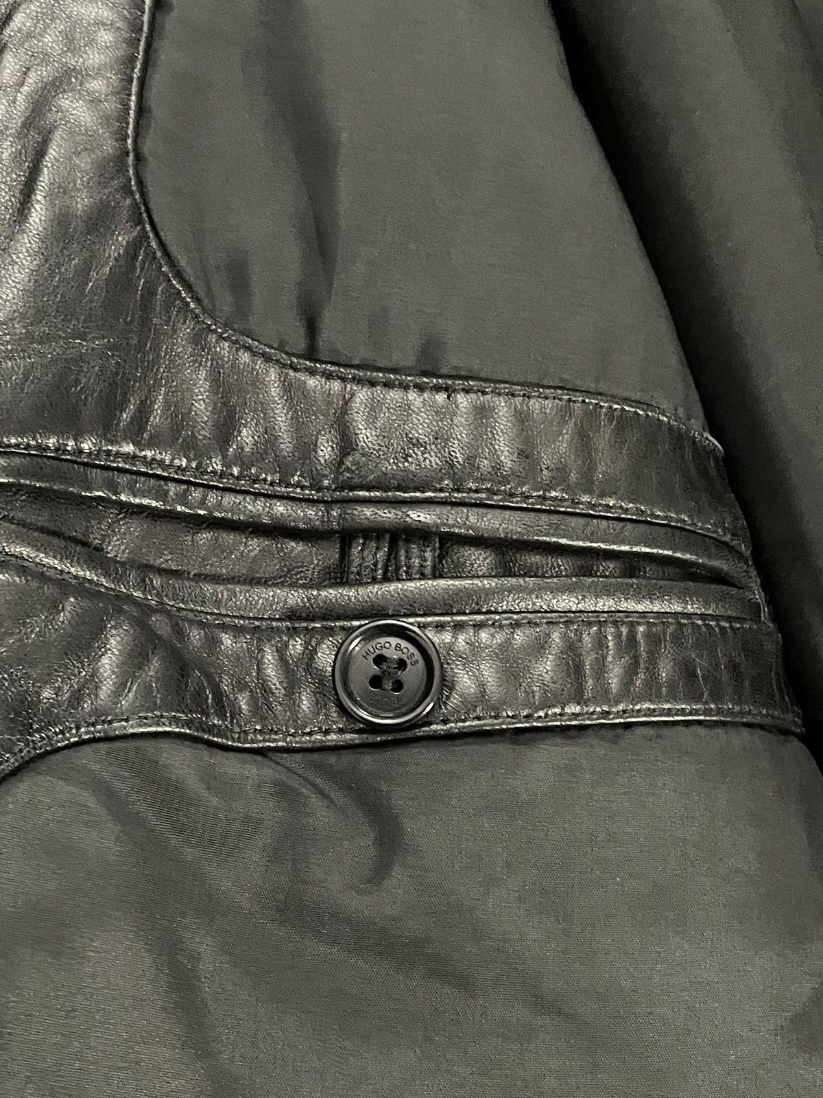 Hugo Boss × Vintage Leather jacket vintage Boss 2000s years Size US L / EU 52-54 / 3 - 5 Thumbnail