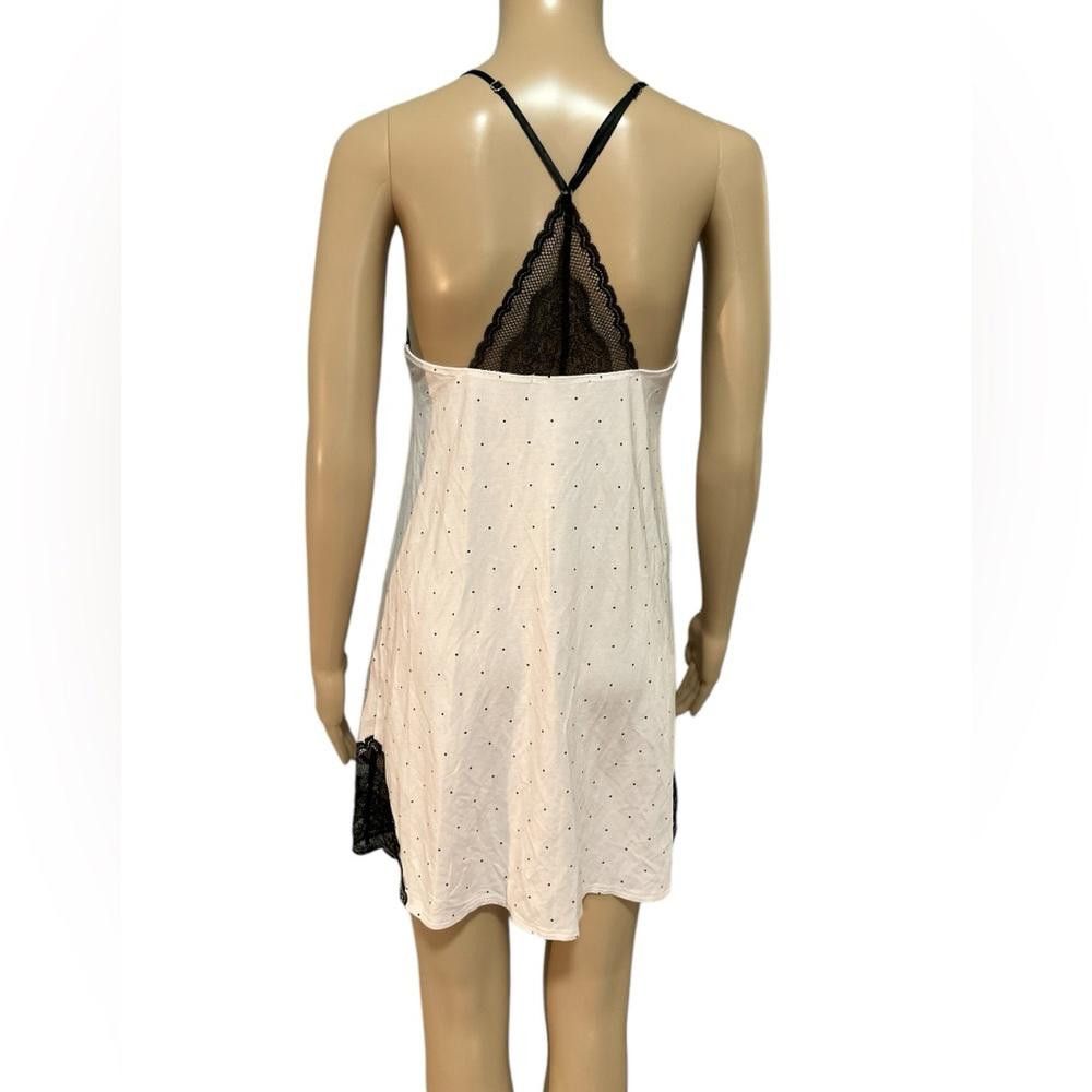 Designer Elegant Black and Cream Lace Trim Chemise Size ONE SIZE - 3 Thumbnail