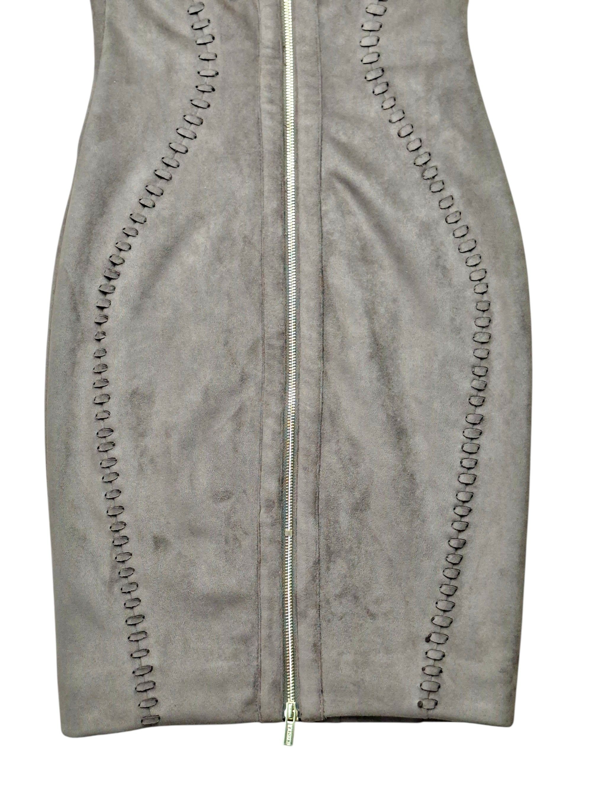 House of CB House of CB Richere Taupe Faux Suede Halter Mini Dress Size XS / US 0-2 / IT 36-38 - 7 Thumbnail