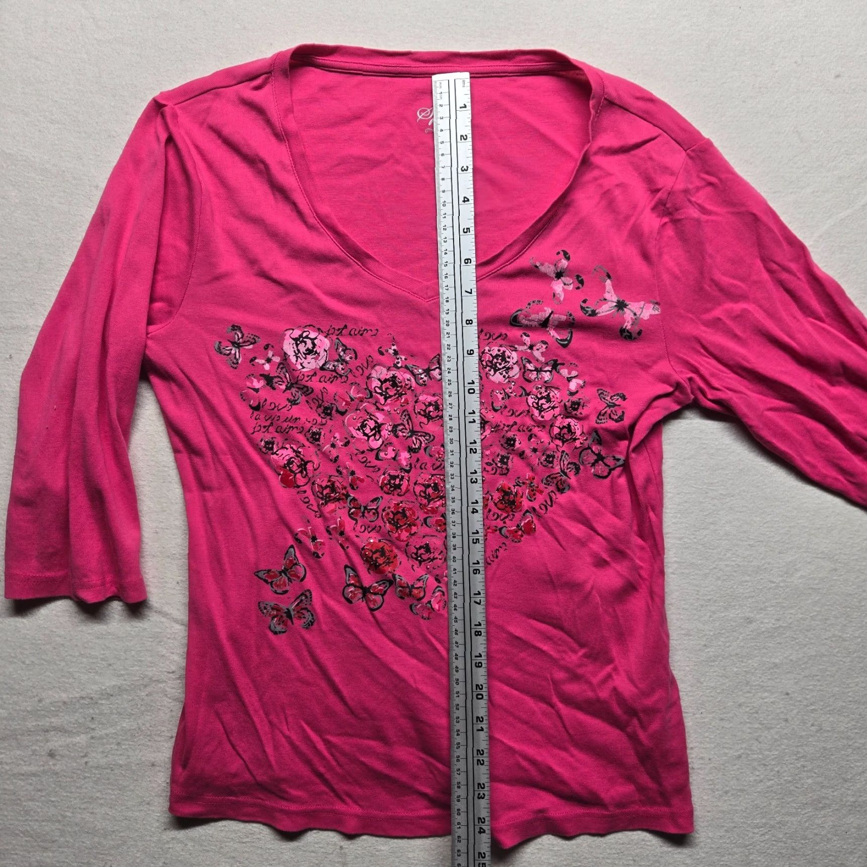 Vintage STYLE & CO SPORT Pink Floral 3/4 Sleeve Pullover Top Size L Womens Size L / US 10 / IT 46 - 6 Thumbnail