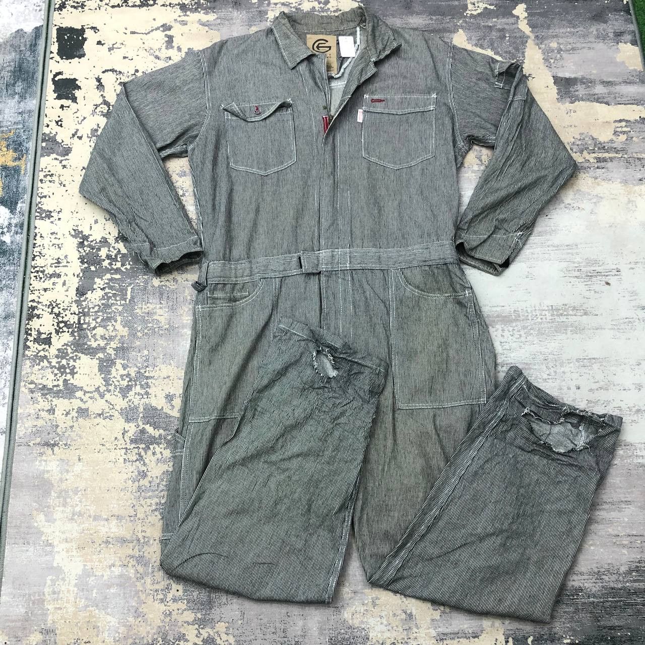 Hysteric Glamour × Japanese Brand P688 RIPPED HICKORY STRIPED GRACE ENGINEER'S COVERALLS Size US XL / EU 56 / 4 - 5 Thumbnail