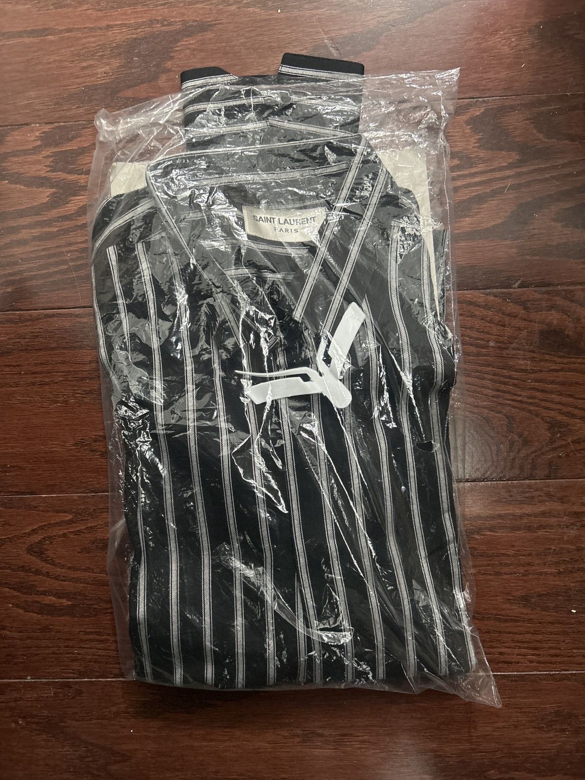 Saint Laurent Paris Saint Laurent Black Button down with Grey Stripes Size US XS / EU 42 / 0 - 1 Thumbnail